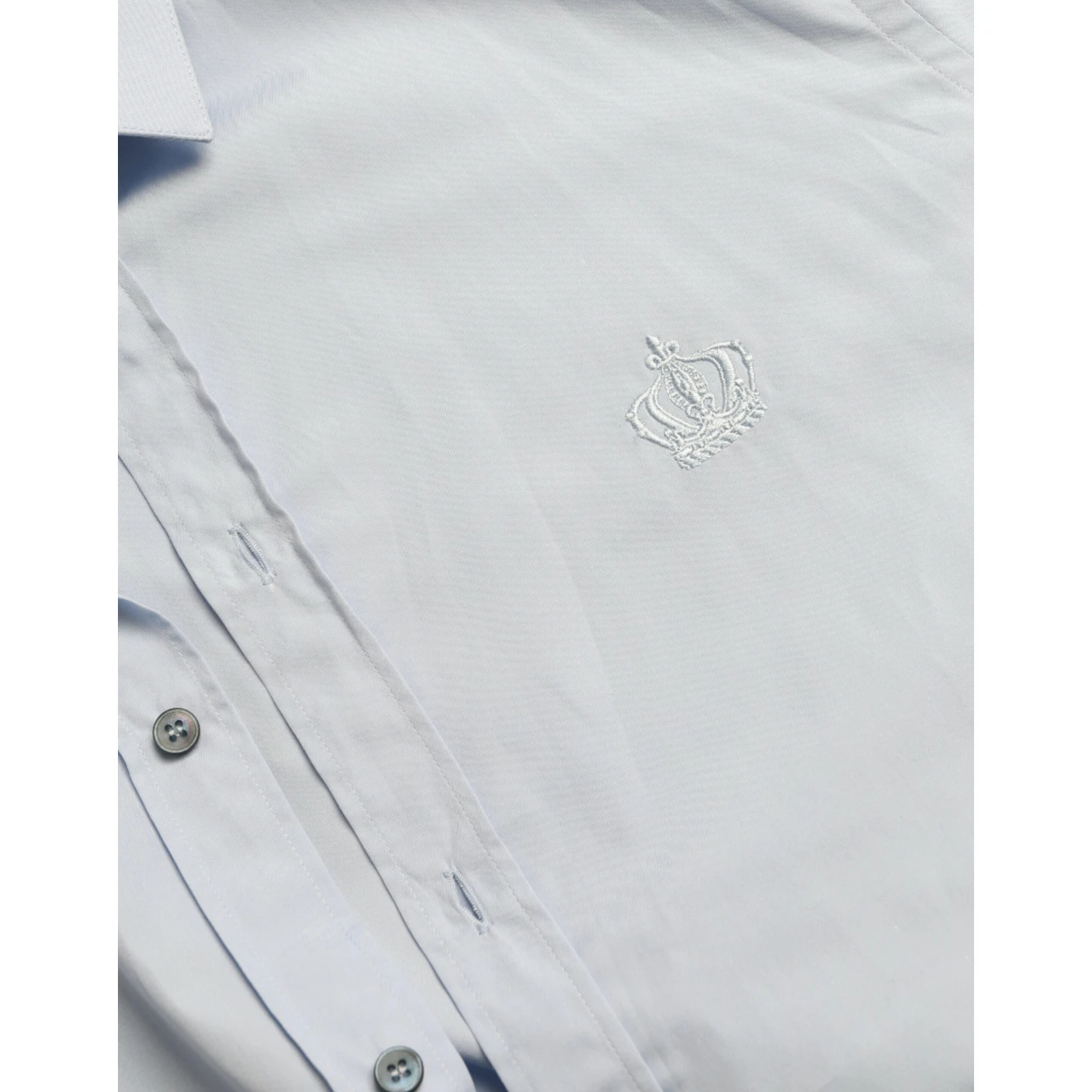 Sky Blue Cotton Men Formal GOLD Dress Shirt