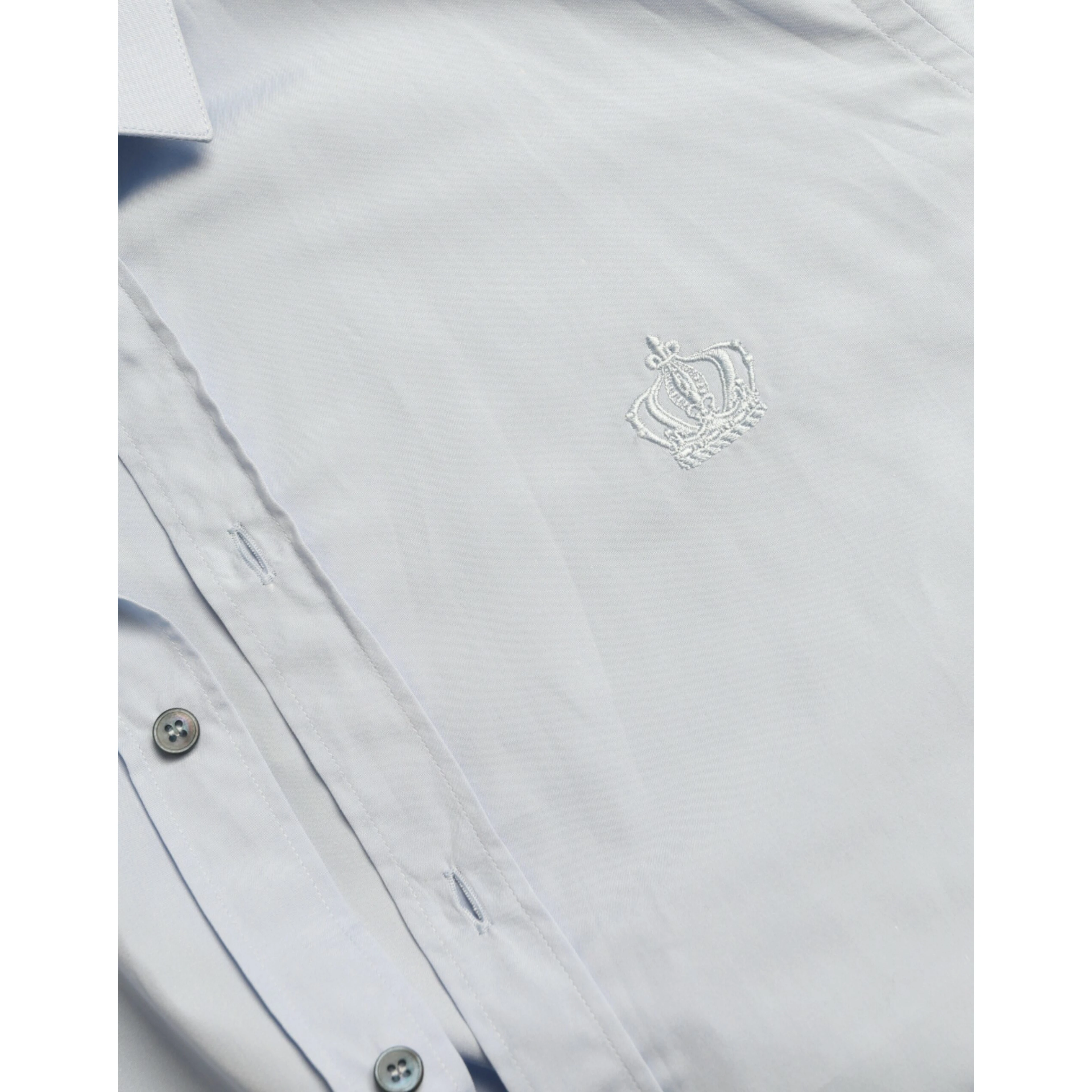 Sky Blue Cotton Men Formal GOLD Dress Shirt