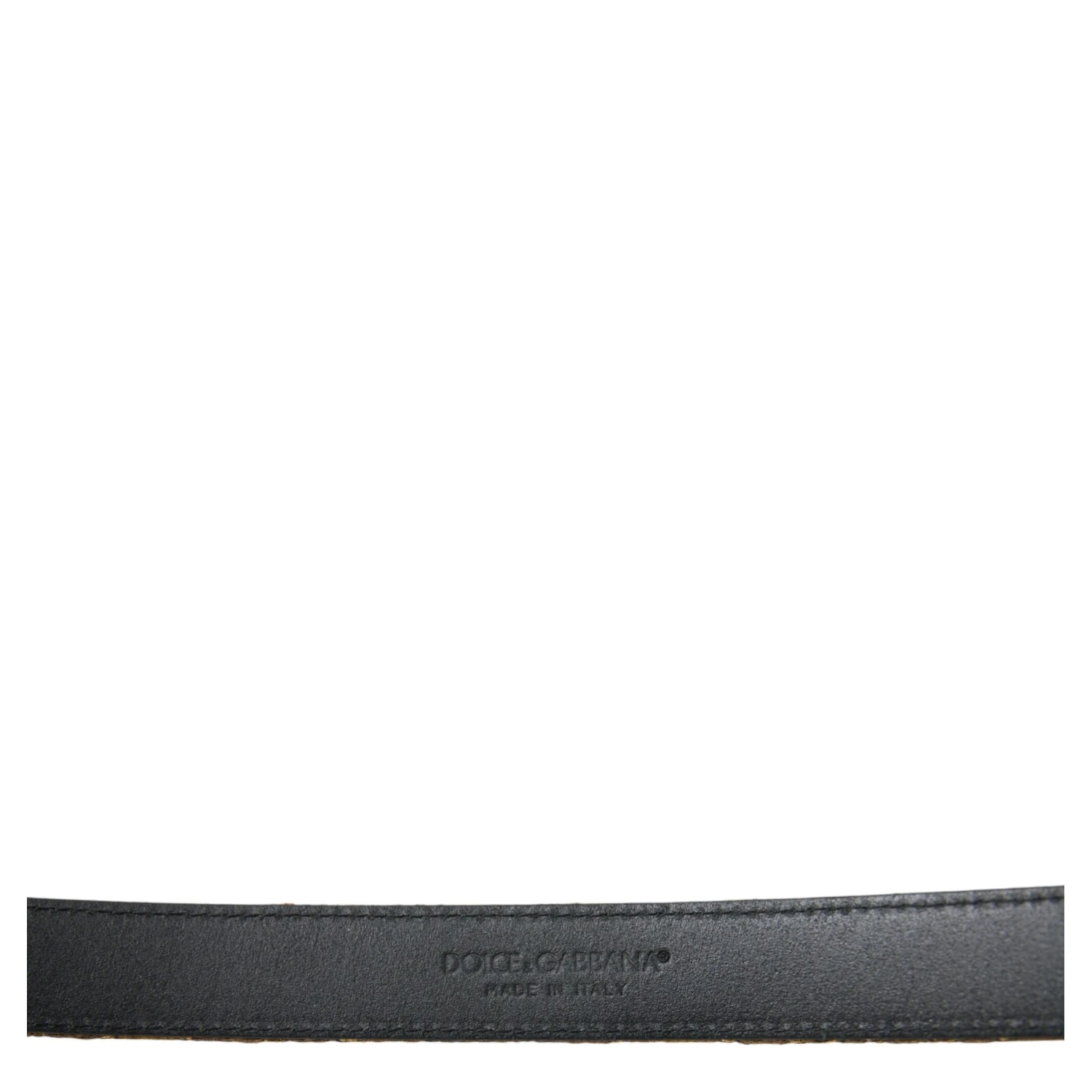Gold Leather Jacquard Silver Metal Buckle Belt