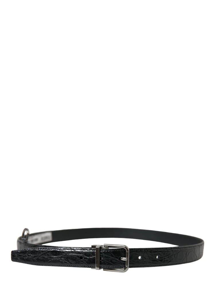 Black Leather Silver Metal Buckle Belt alternative