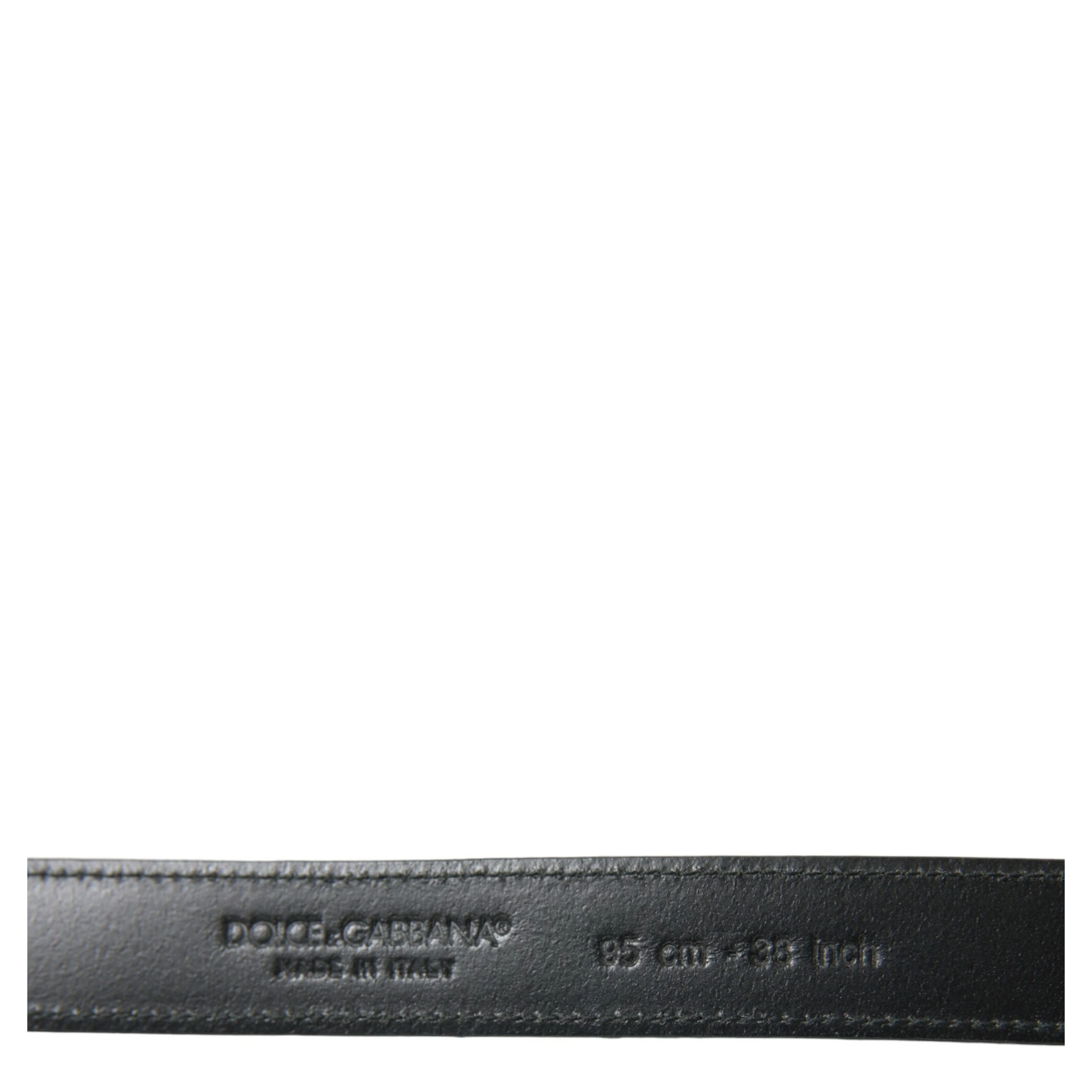 Black Leather Silver Metal Buckle Belt