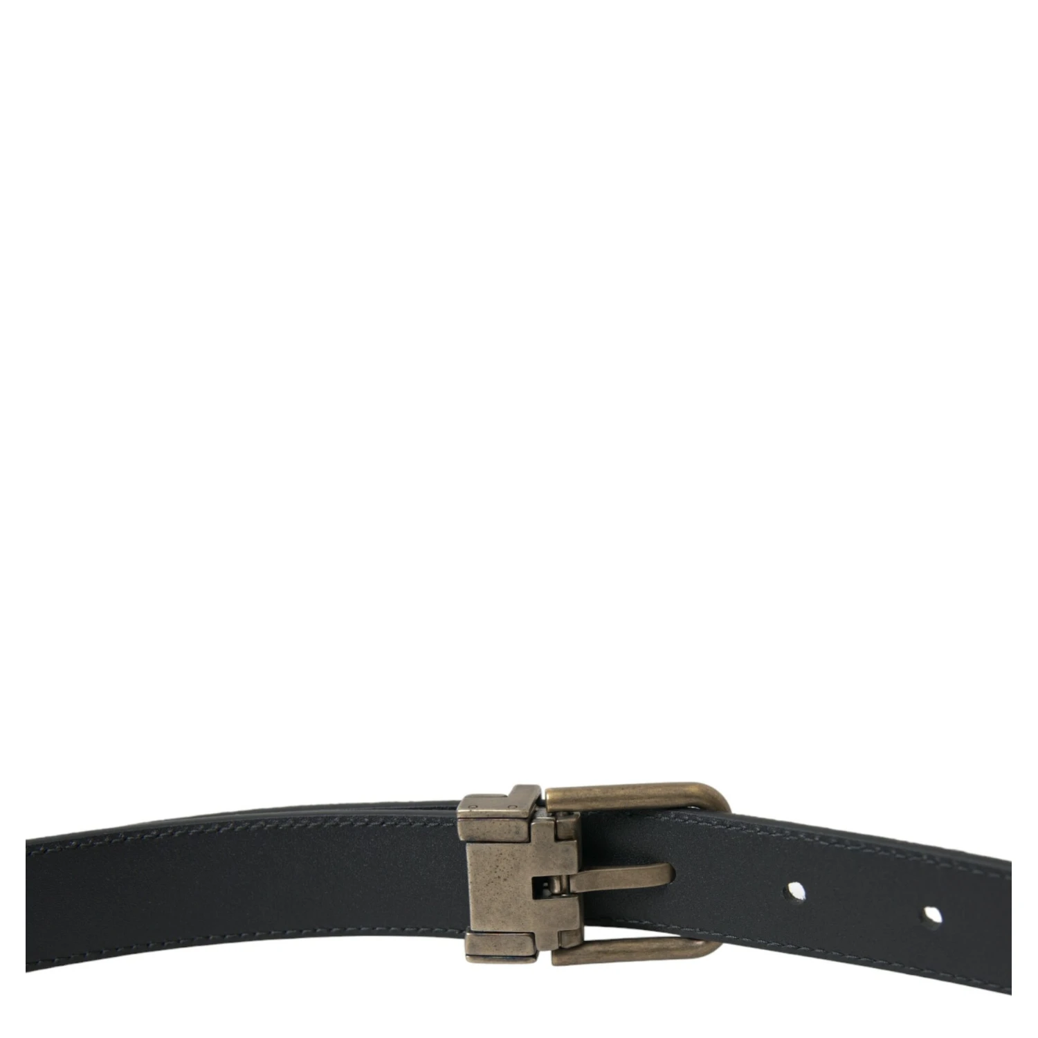 Black Suede Leather Gold Metal Buckle Belt