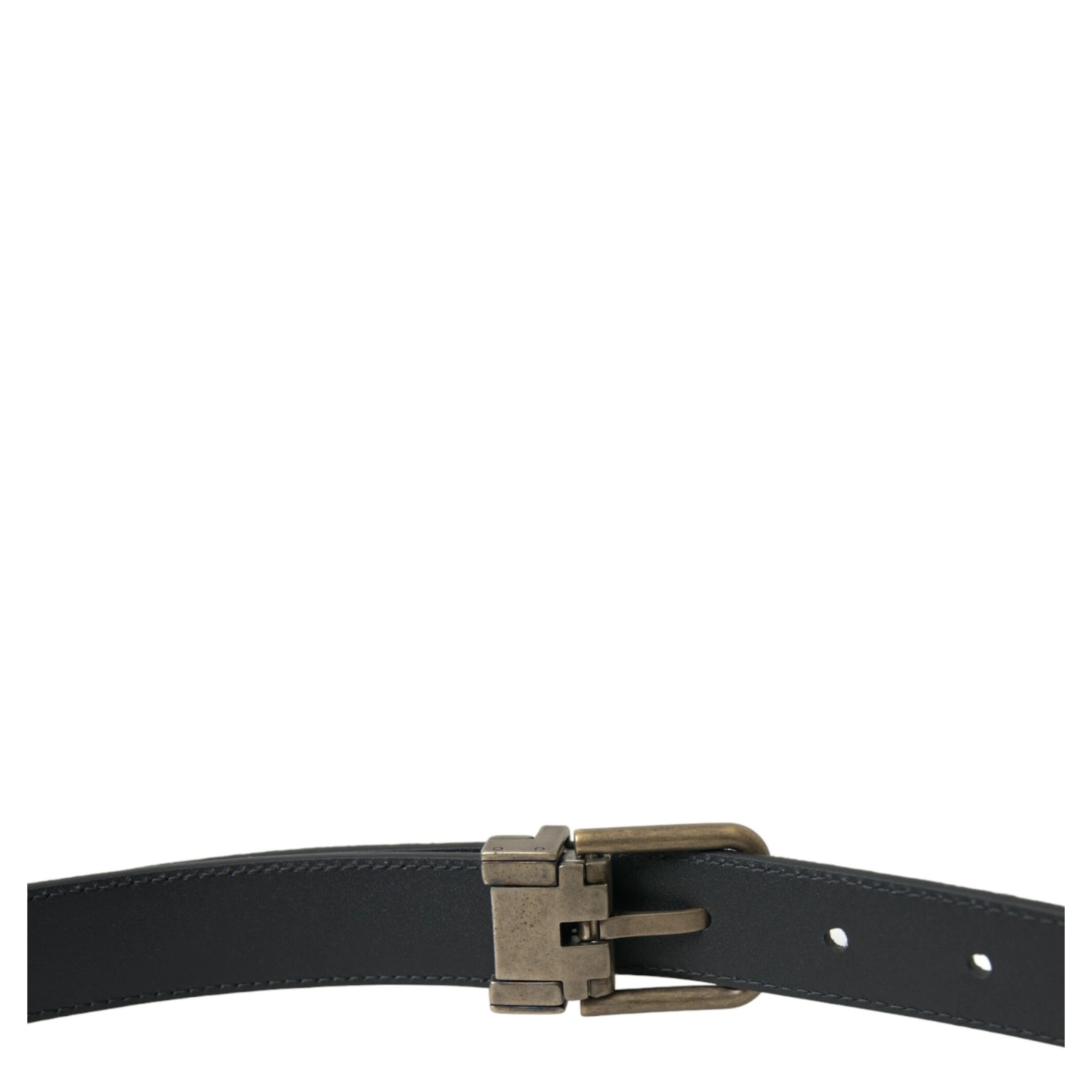 Black Suede Leather Gold Metal Buckle Belt