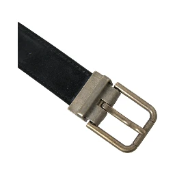 Black Suede Leather Gold Metal Buckle Belt