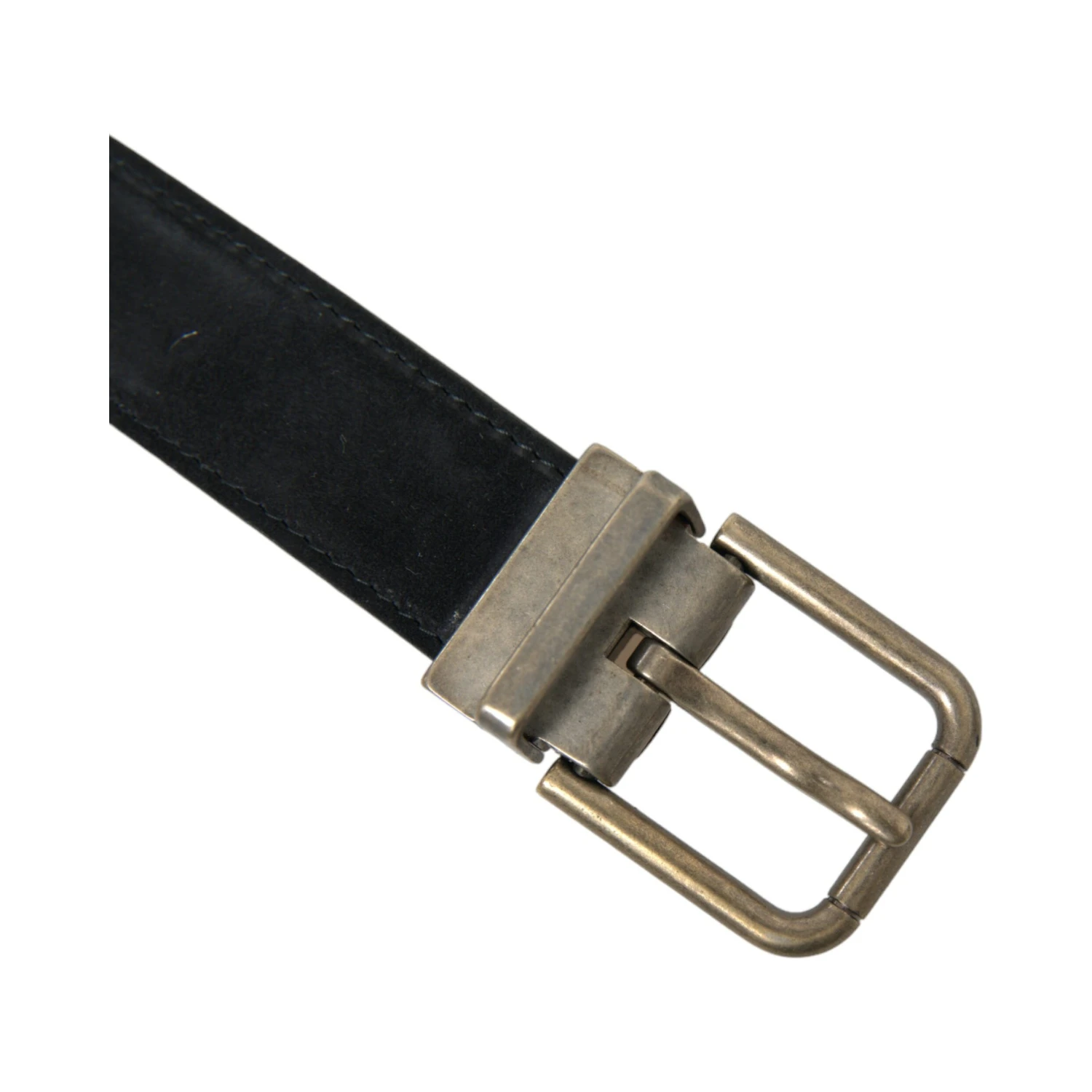 Black Suede Leather Gold Metal Buckle Belt