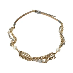 Blue Braided Gold Brass Chain Waist Belt