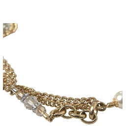 Blue Braided Gold Brass Chain Waist Belt