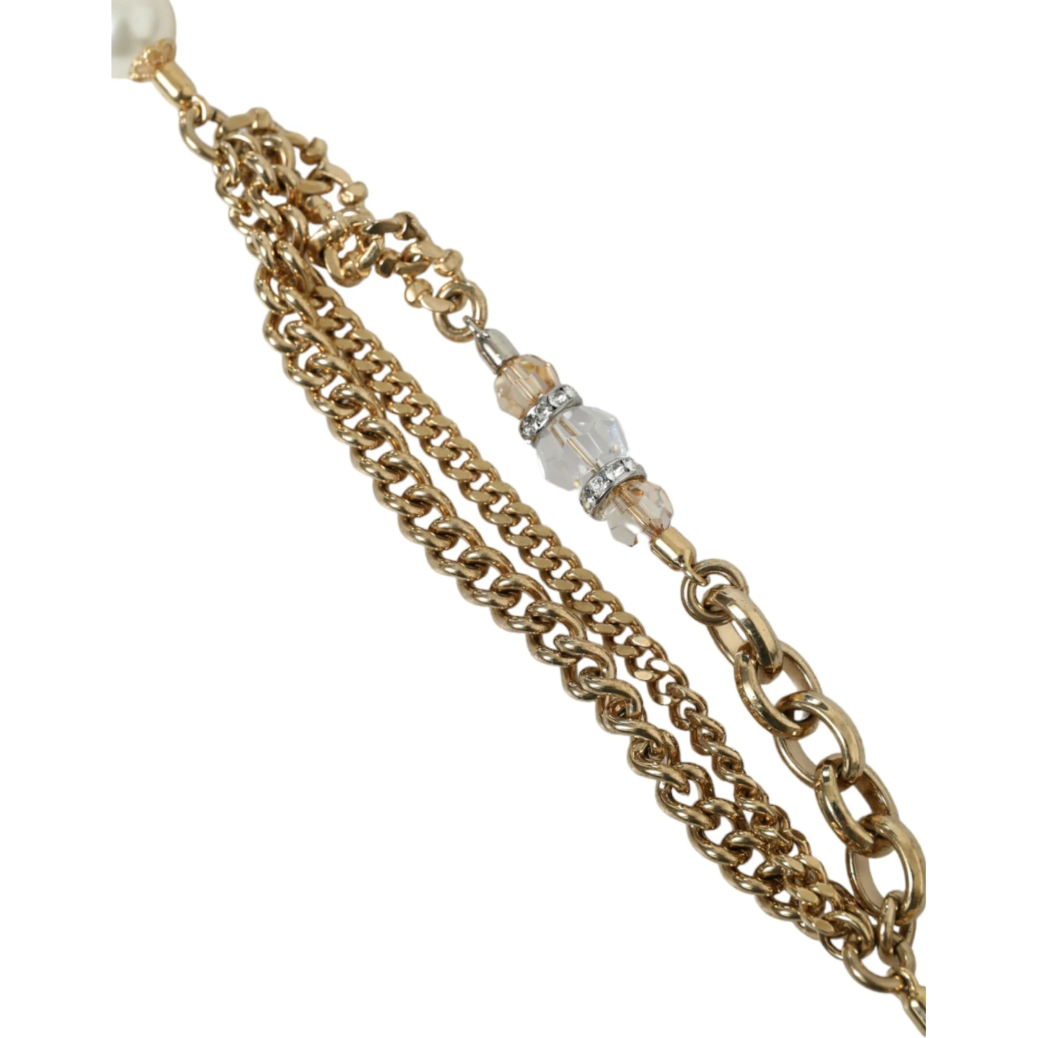 Blue Braided Gold Brass Chain Waist Belt