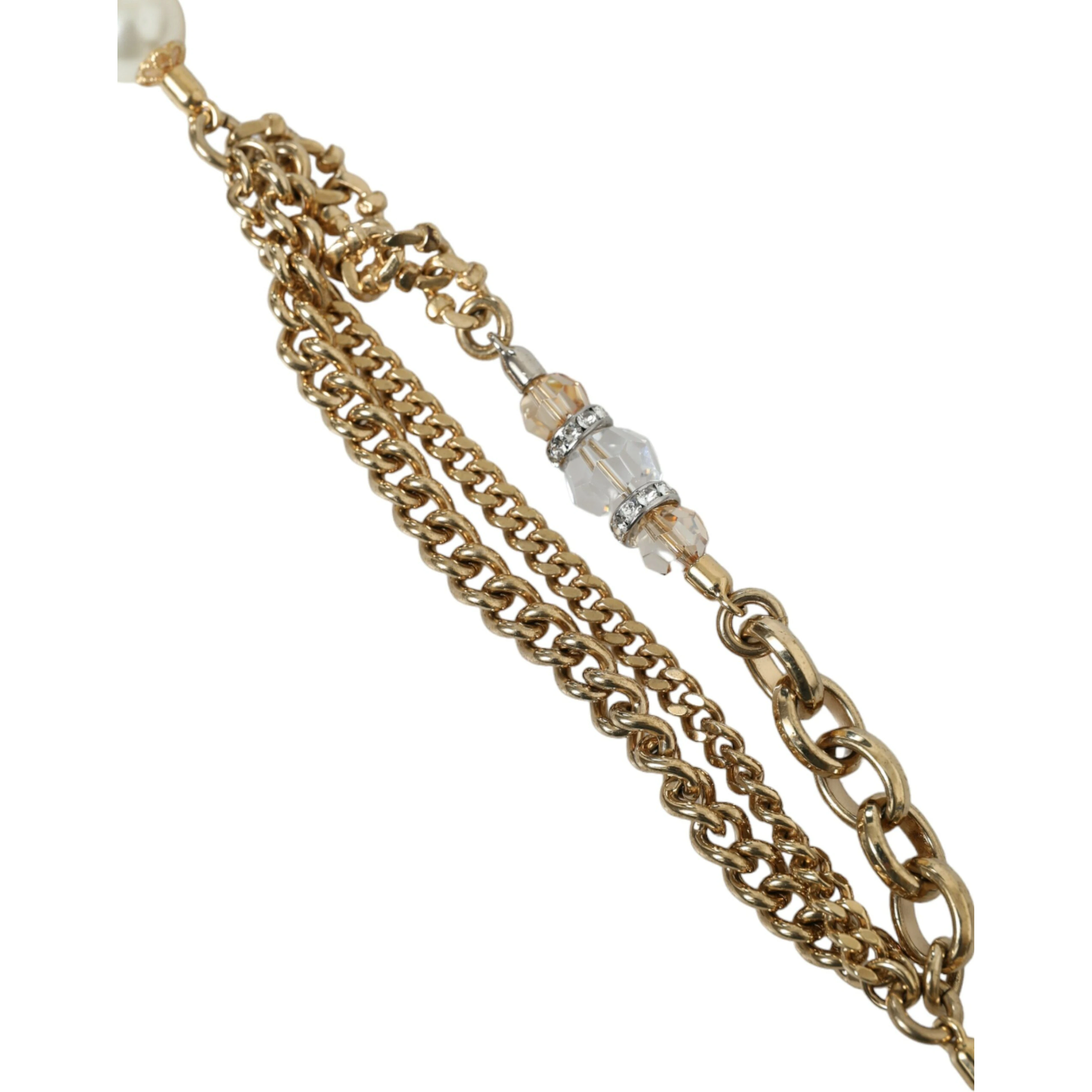 Blue Braided Gold Brass Chain Waist Belt