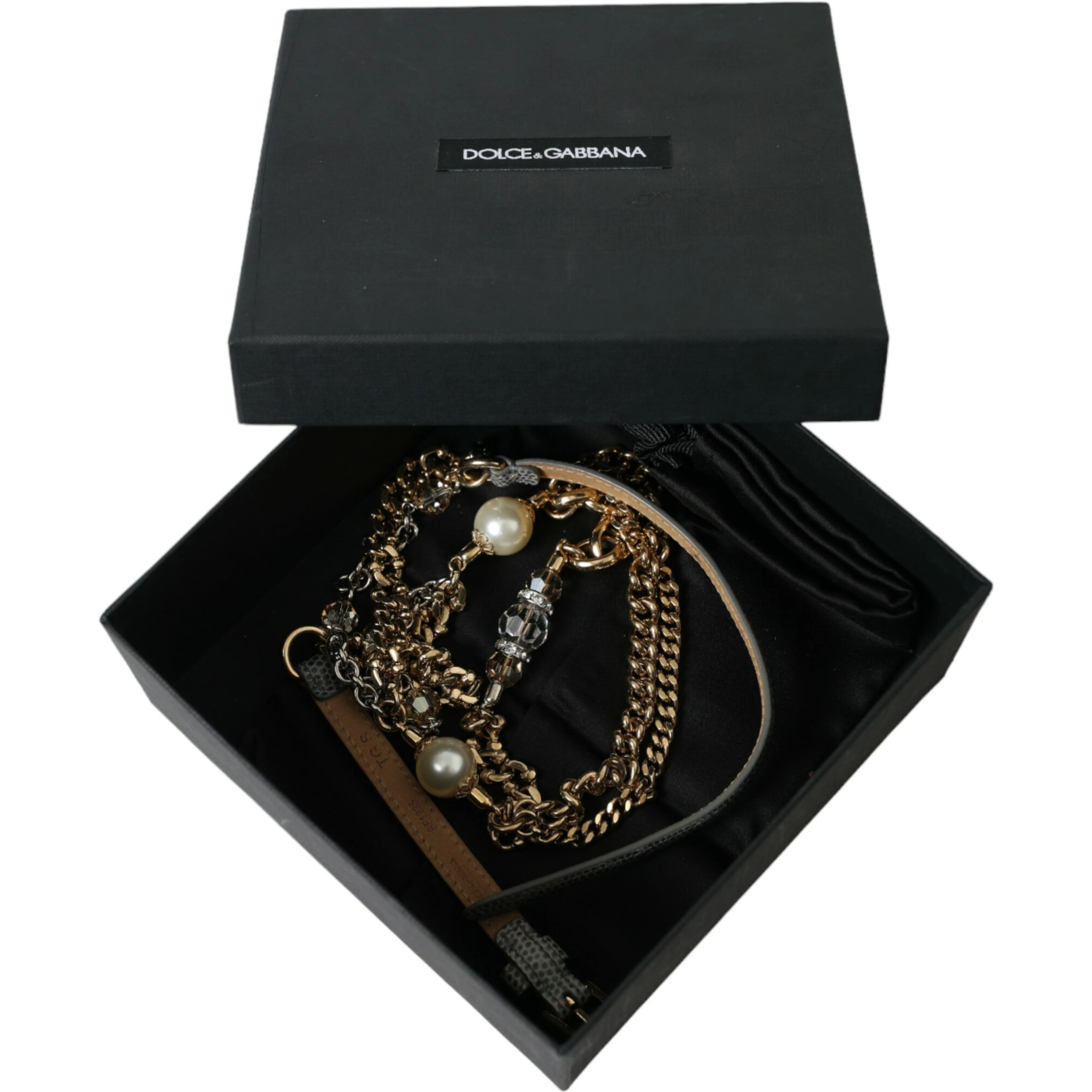 Blue Braided Gold Brass Chain Waist Belt