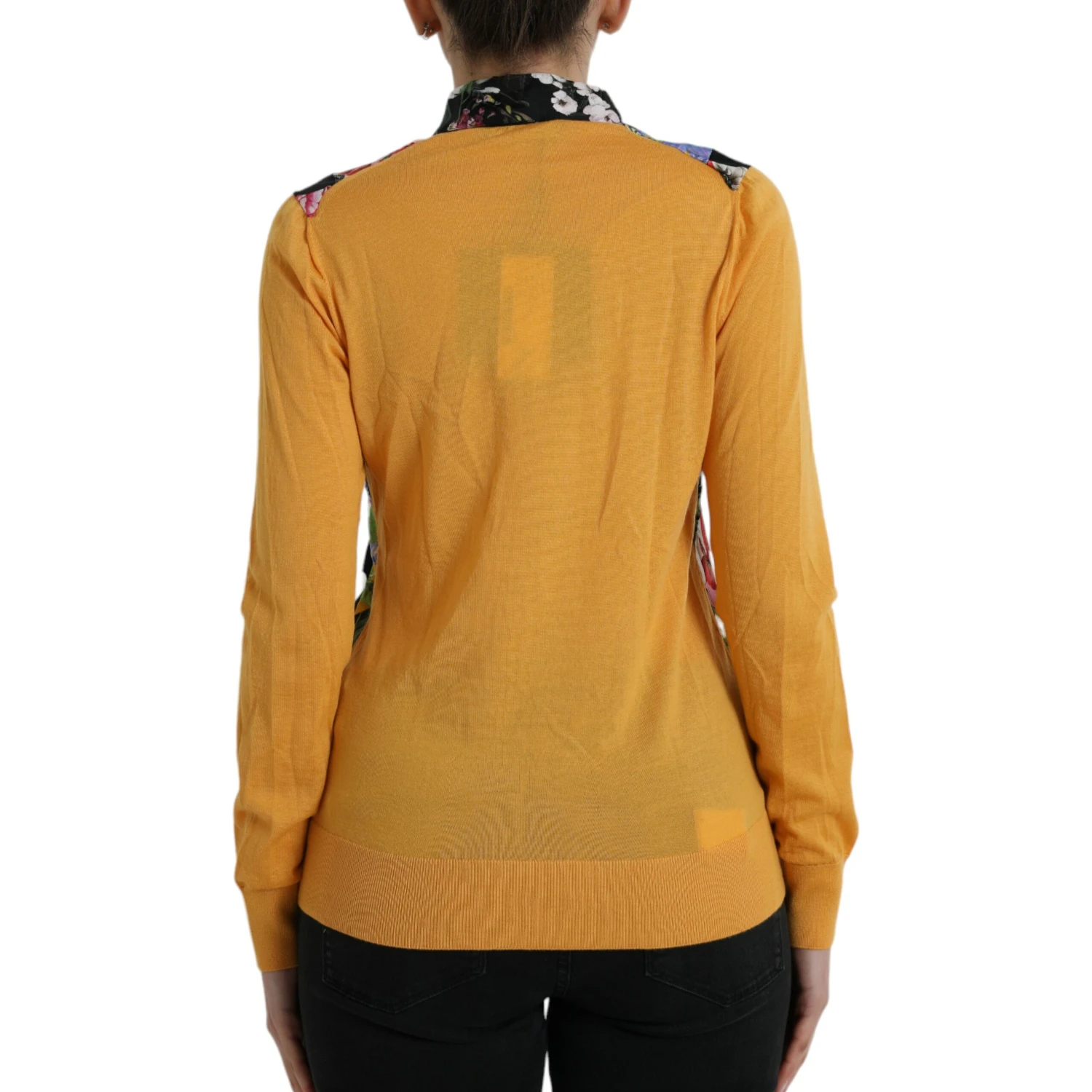 Multicolor Patchwork Cashmere Henley Sweater