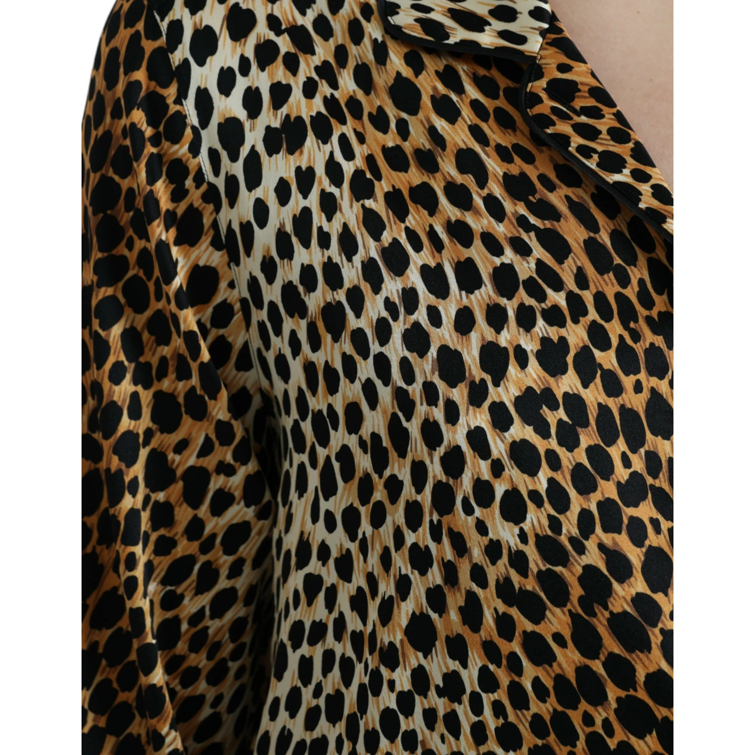 Brown Leopard Print Long Sleeves Blouse Top