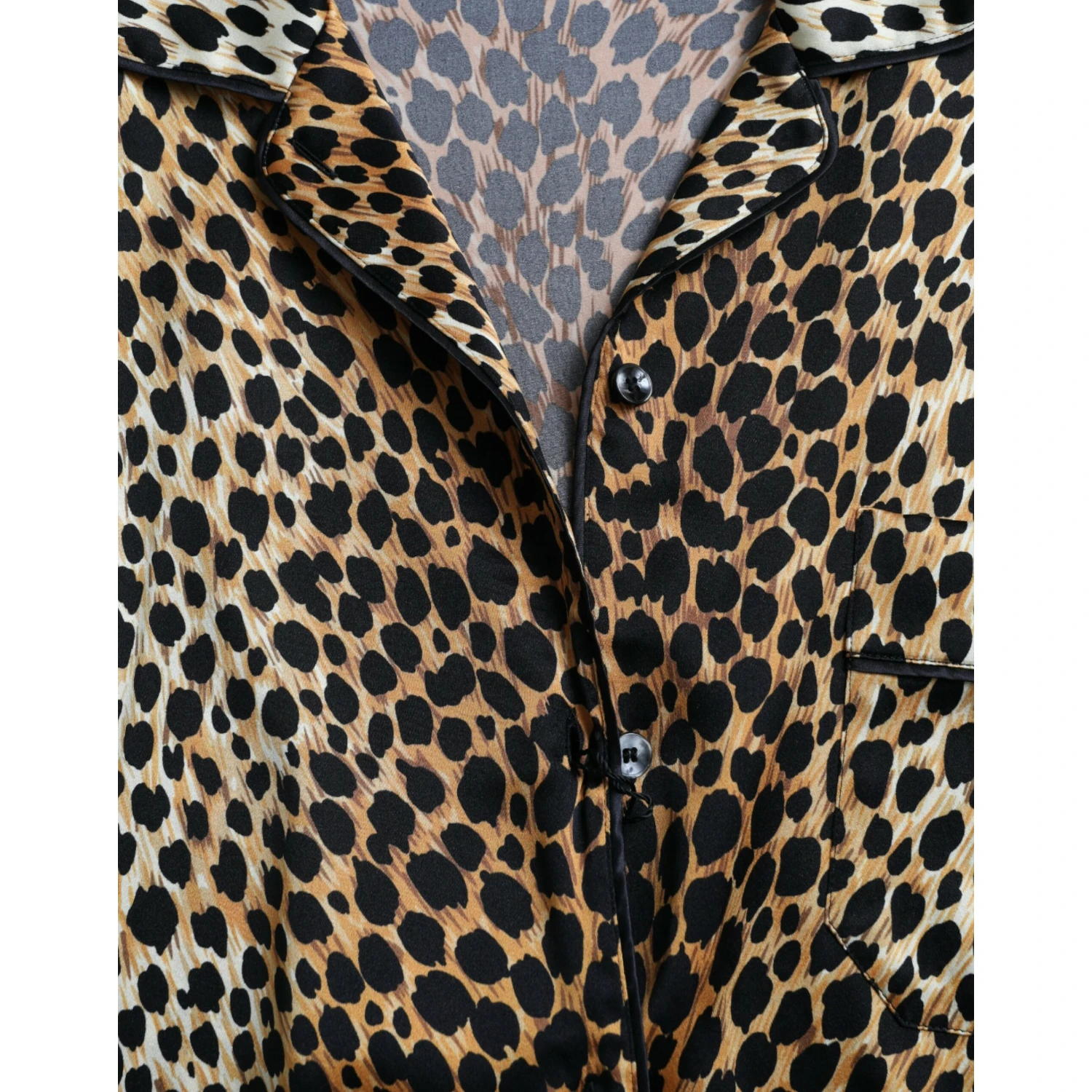 Brown Leopard Print Long Sleeves Blouse Top