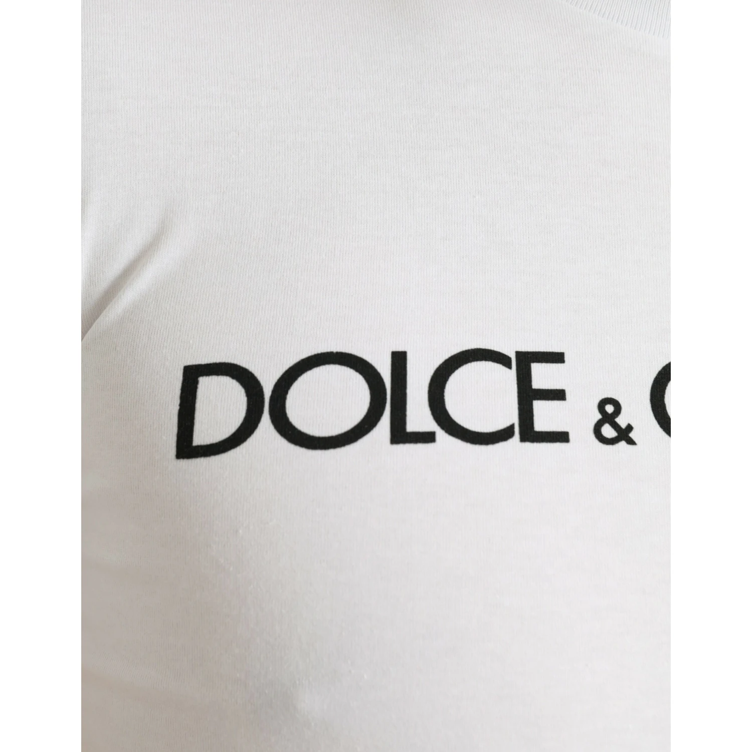 White Logo Print Cotton Crew Neck T-shirt