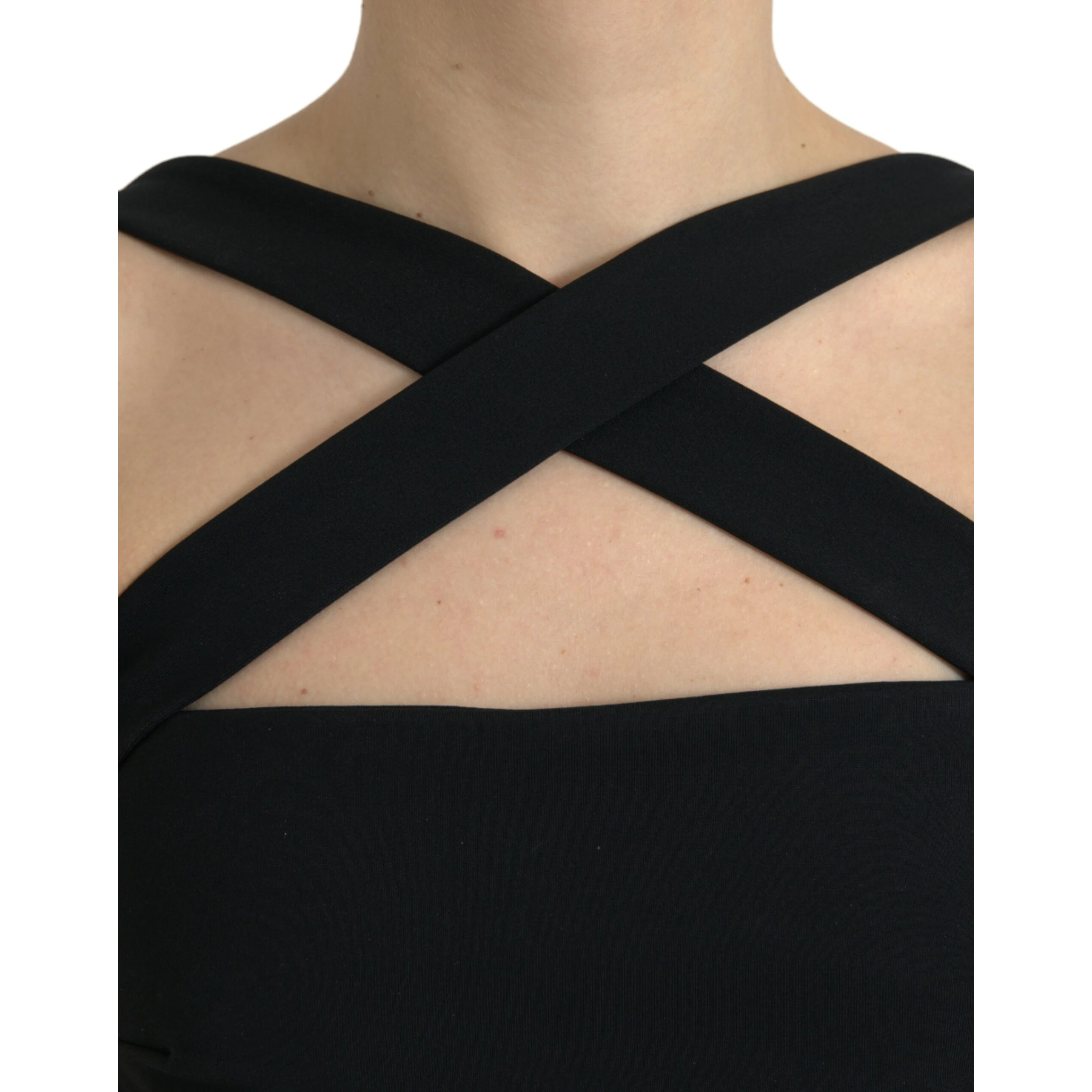 Black Sheath Halter Sleeveless Midi Dress