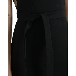 Black Sheath Halter Sleeveless Midi Dress