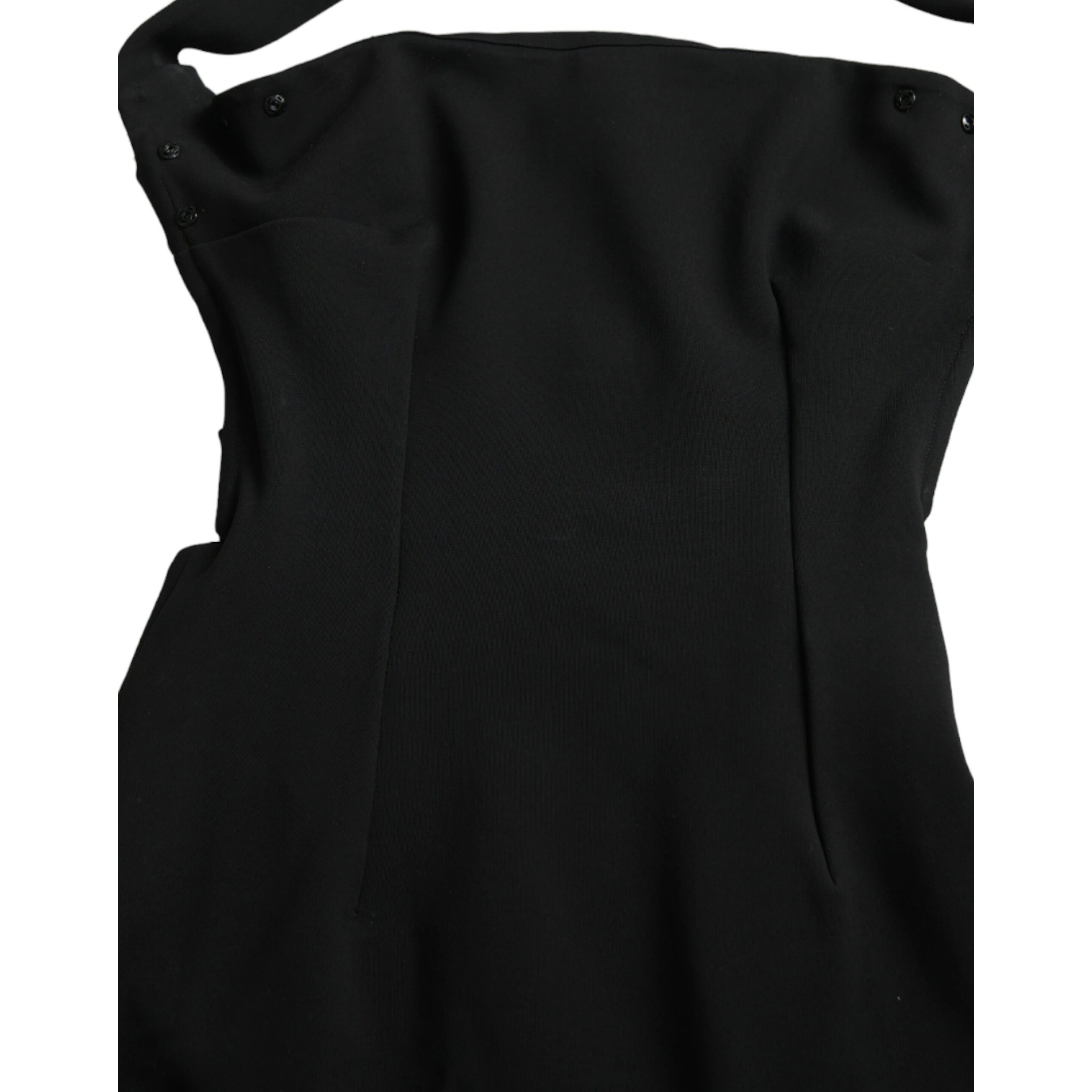 Black Sheath Halter Sleeveless Midi Dress