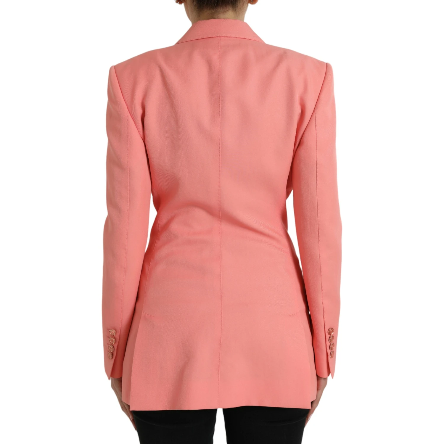 Pink Polyester Single Breasted Blazer Jacket