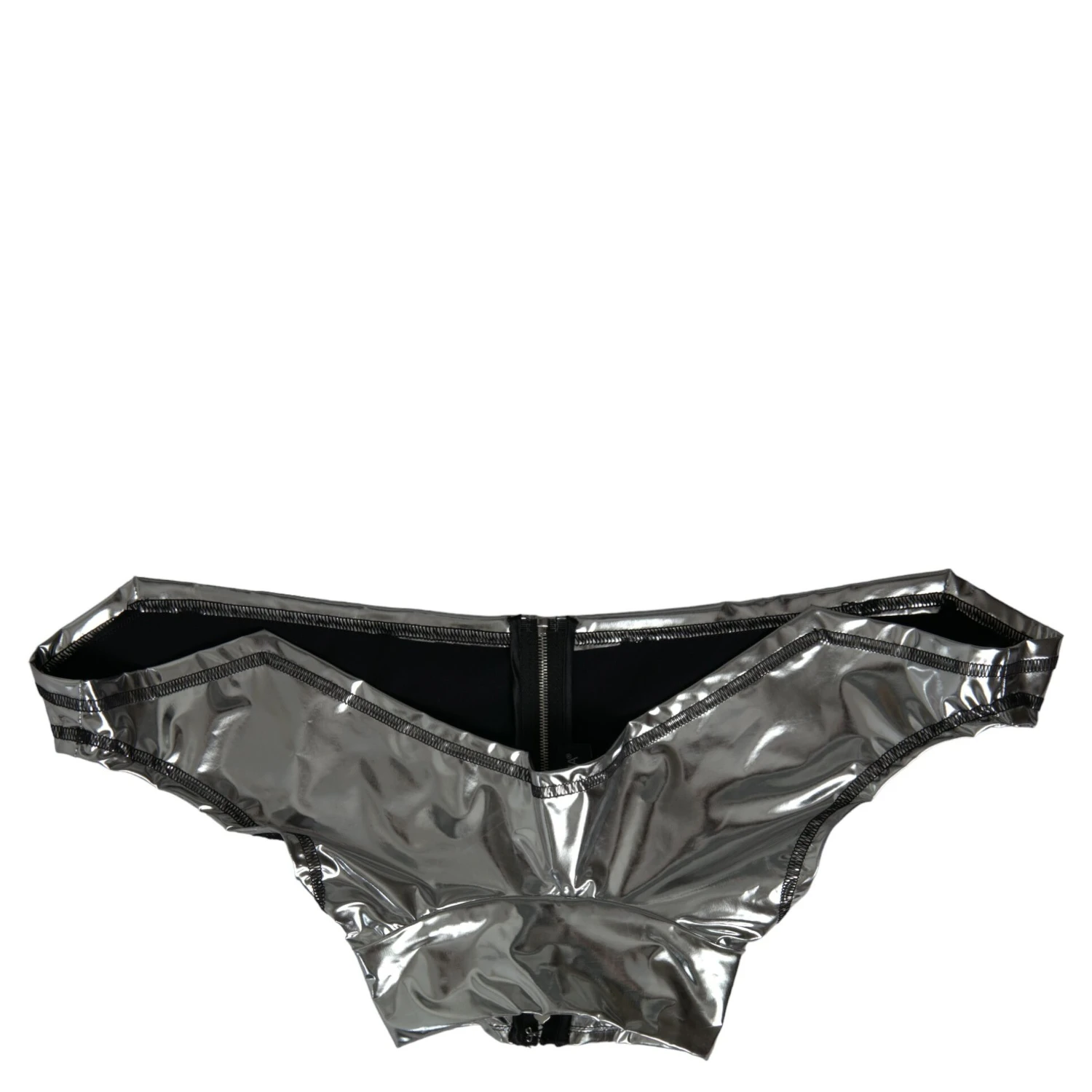 Silver Polyester Stretch Top
