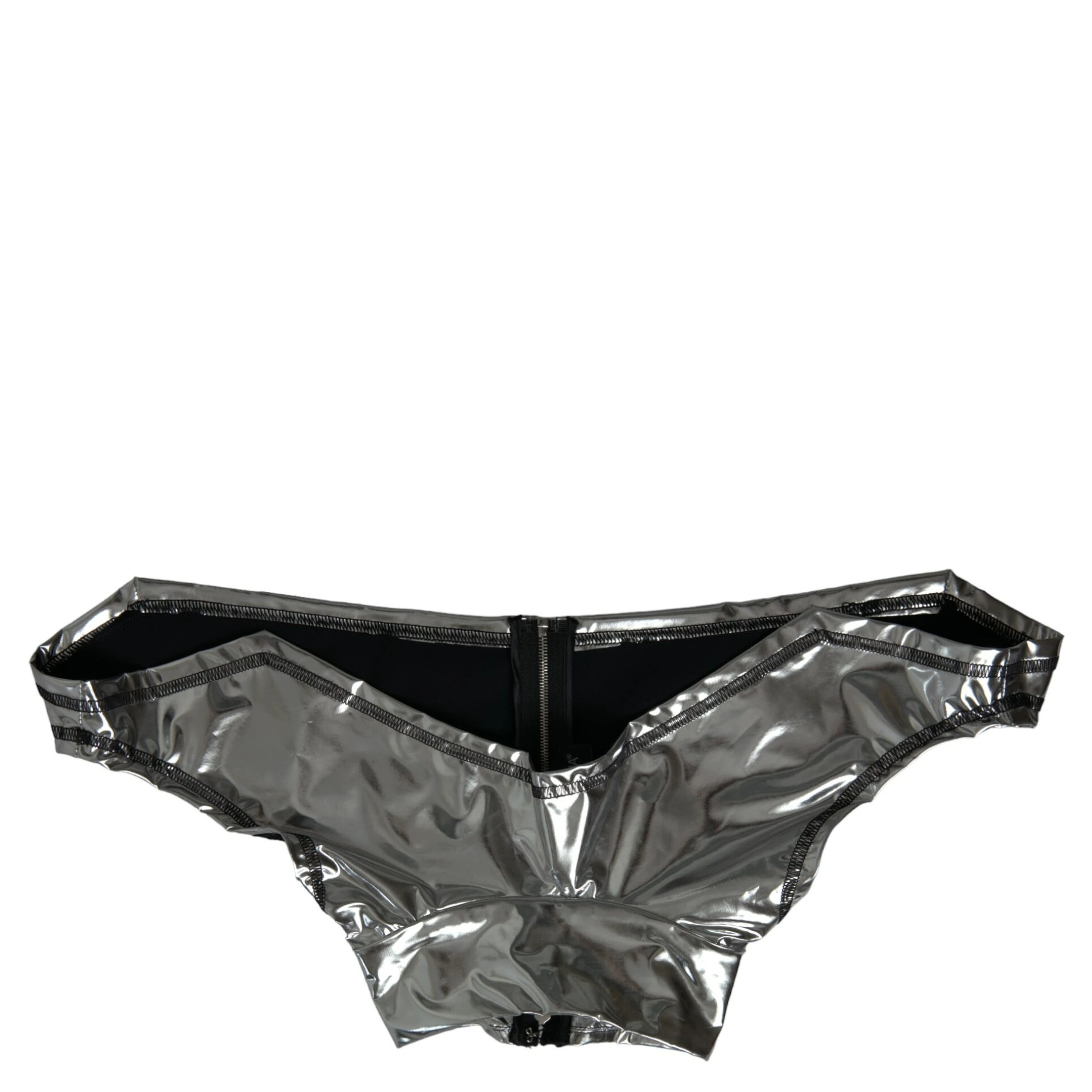 Silver Polyester Stretch Top