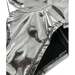 Silver Polyester Stretch Top