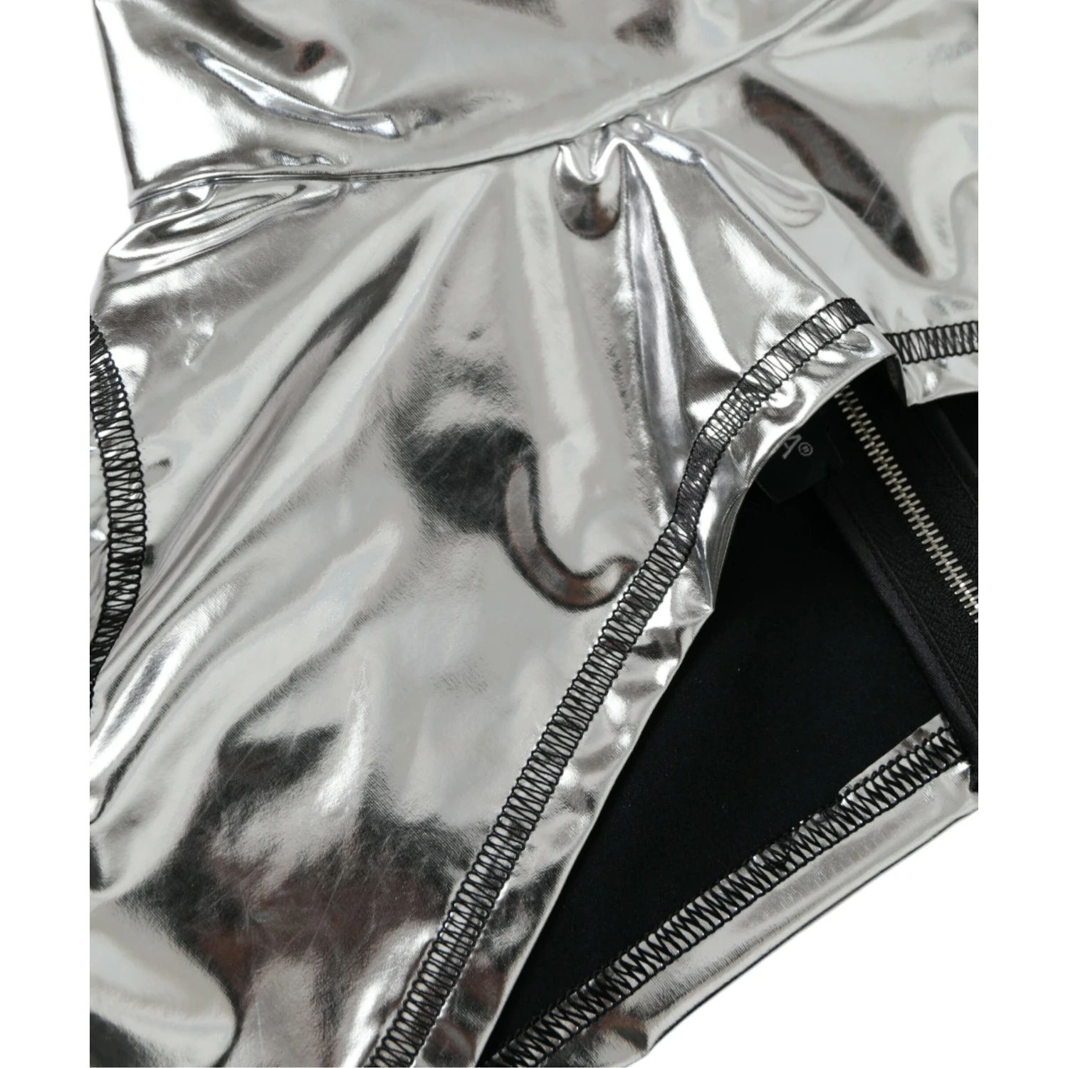 Silver Polyester Stretch Top