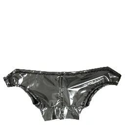 Silver Polyester Stretch Top