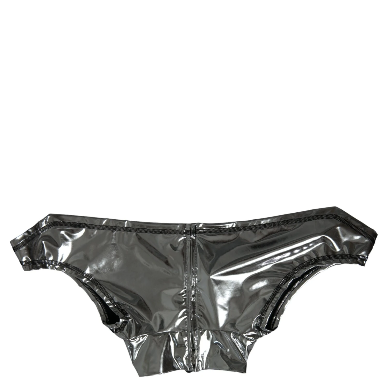 Silver Polyester Stretch Top