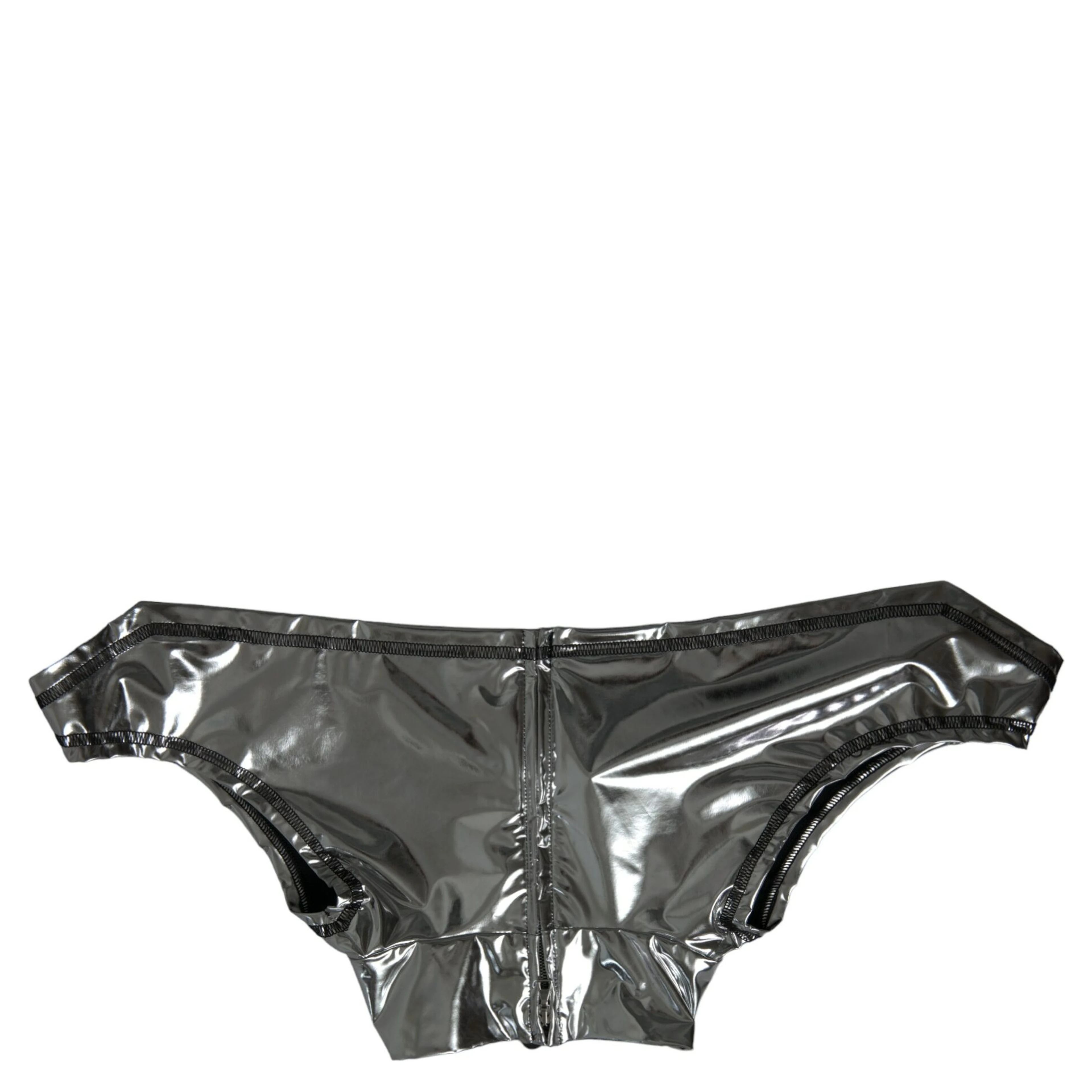 Silver Polyester Stretch Top