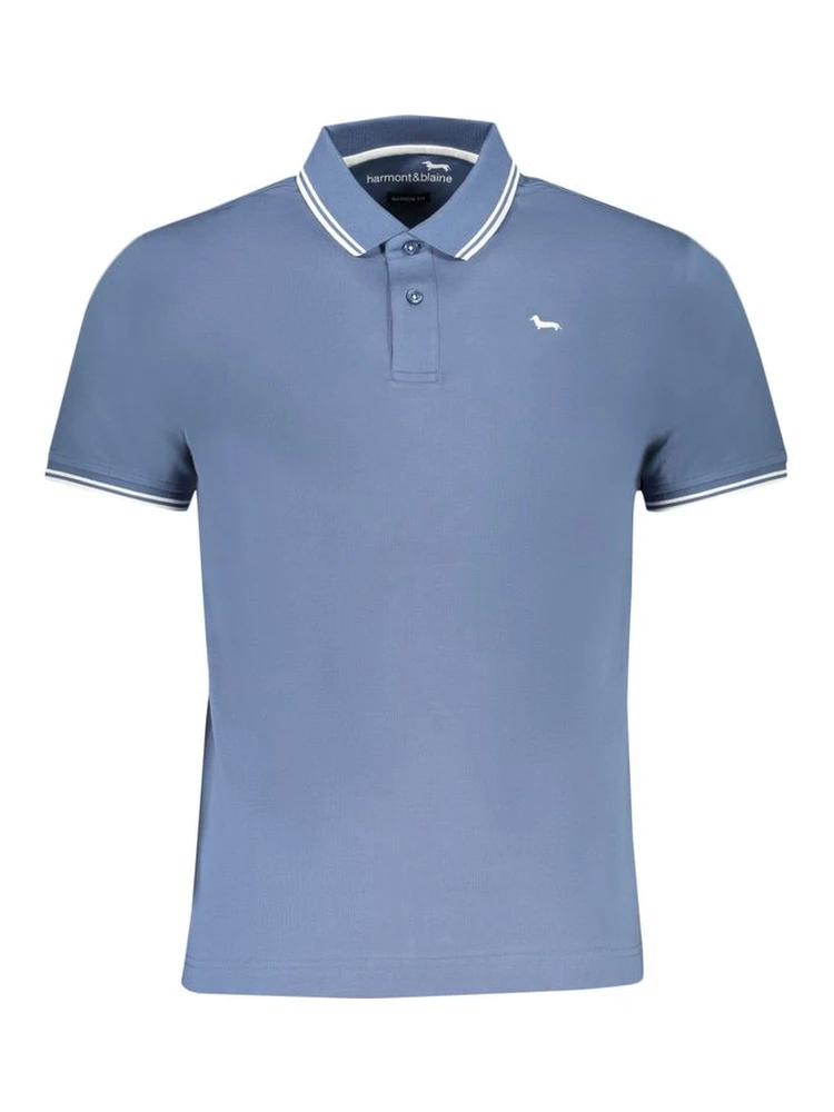Blue Cotton Polo Shirt