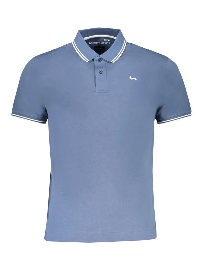 Blue Cotton Polo Shirt