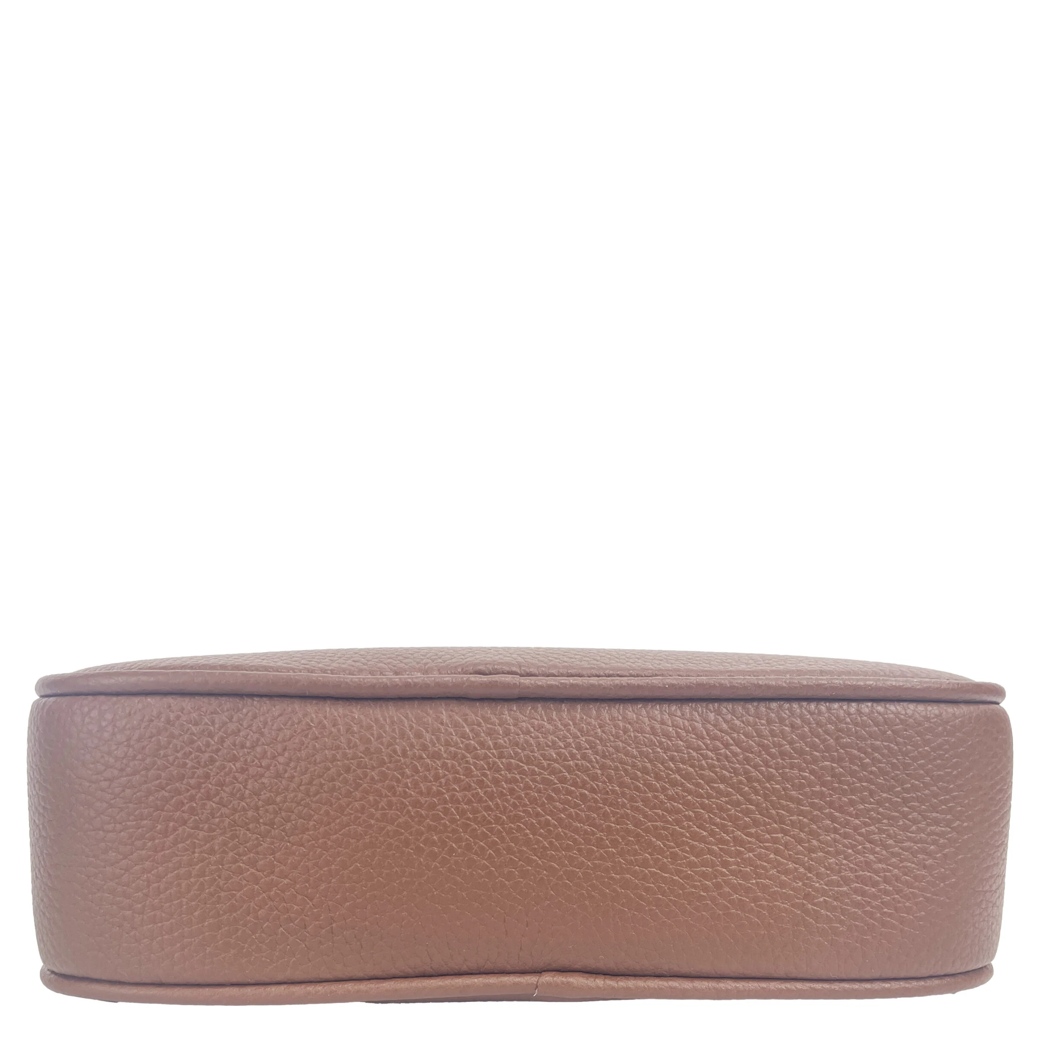 Small Leather Tan Camera Crossbody TB Logo Bag