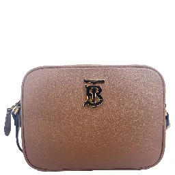 Small Leather Tan Camera Crossbody TB Logo Bag