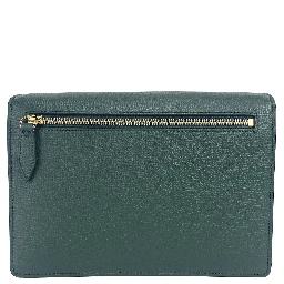 Macken Small Vintage Green House Check Leather Crossbody Bag