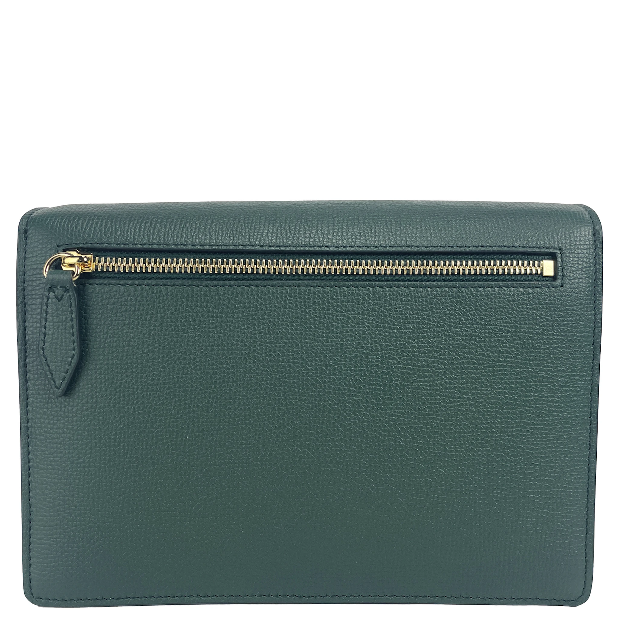 Macken Small Vintage Green House Check Leather Crossbody Bag