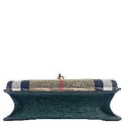 Macken Small Vintage Green House Check Leather Crossbody Bag