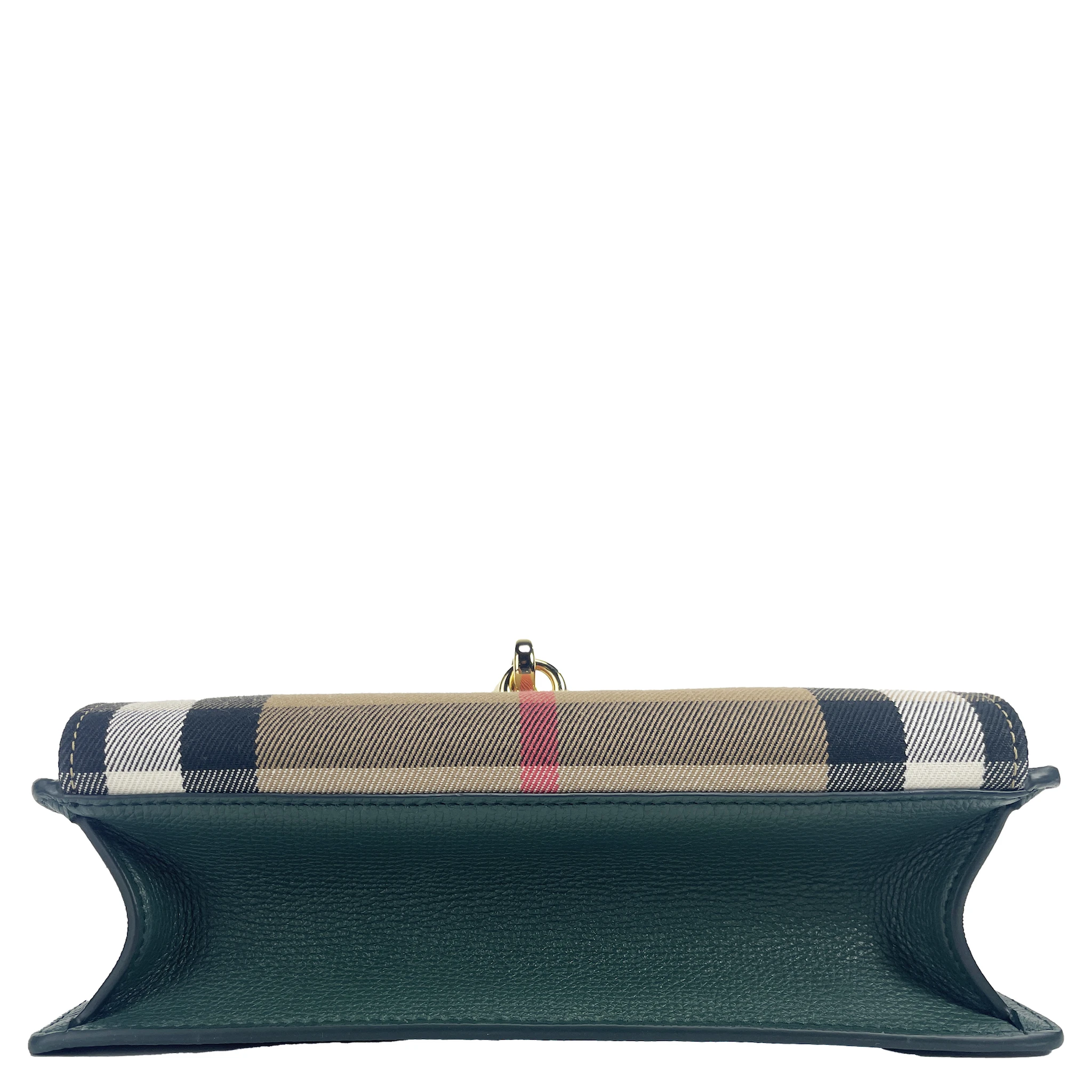 Macken Small Vintage Green House Check Leather Crossbody Bag