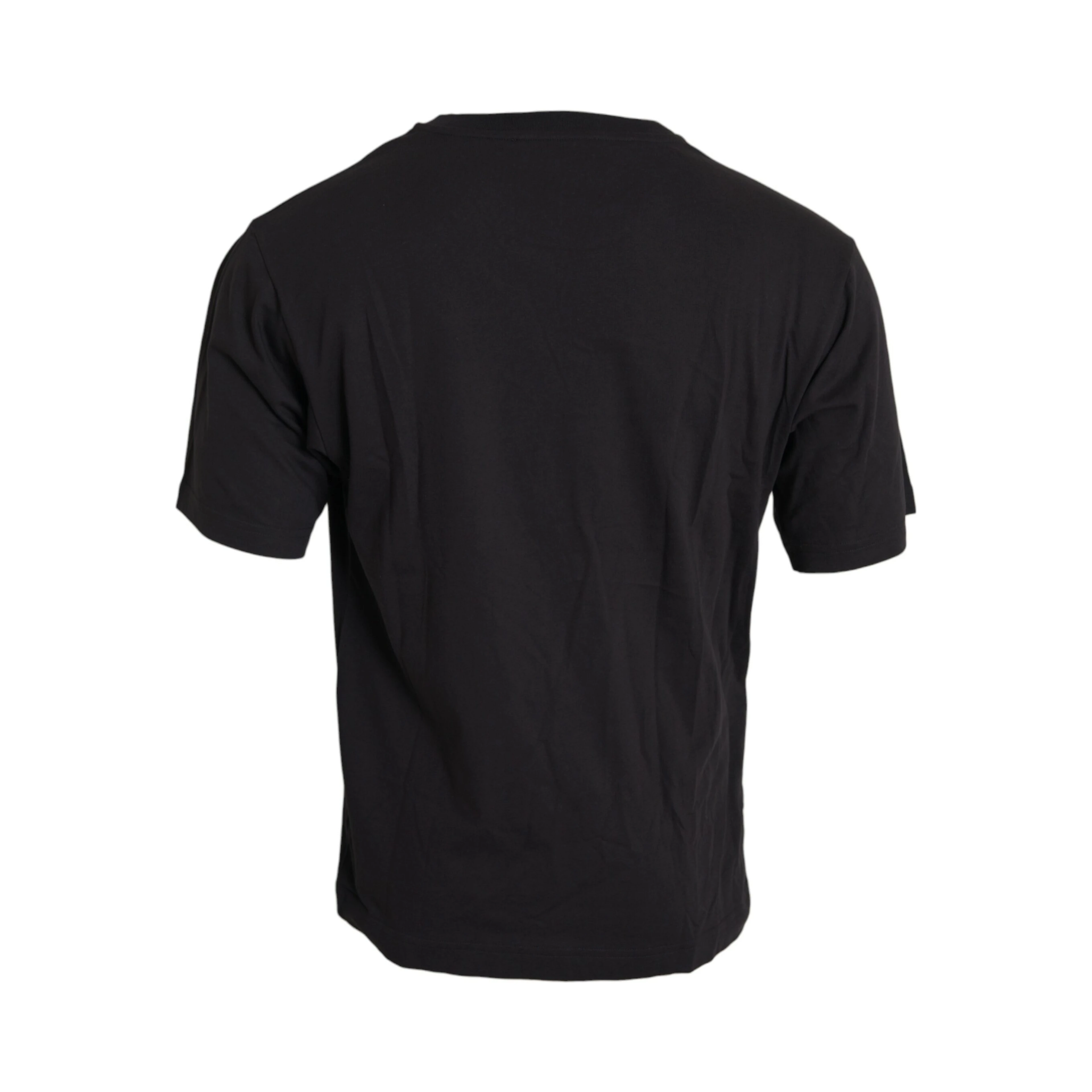 Black Printed Pocket Cotton Crewneck T-shirt