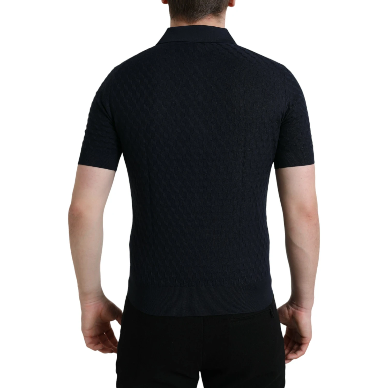 Dark Blue Collared Short Sleeve Polo T-shirt