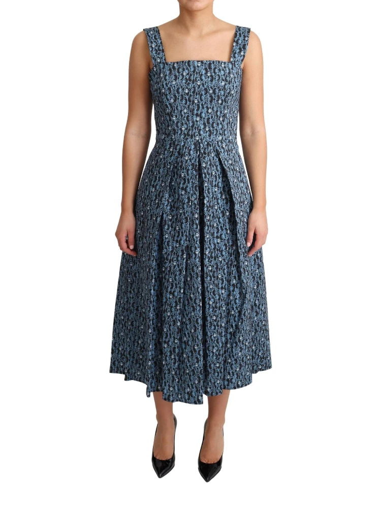 Blue Heart Cotton A-Line Stretch Dress