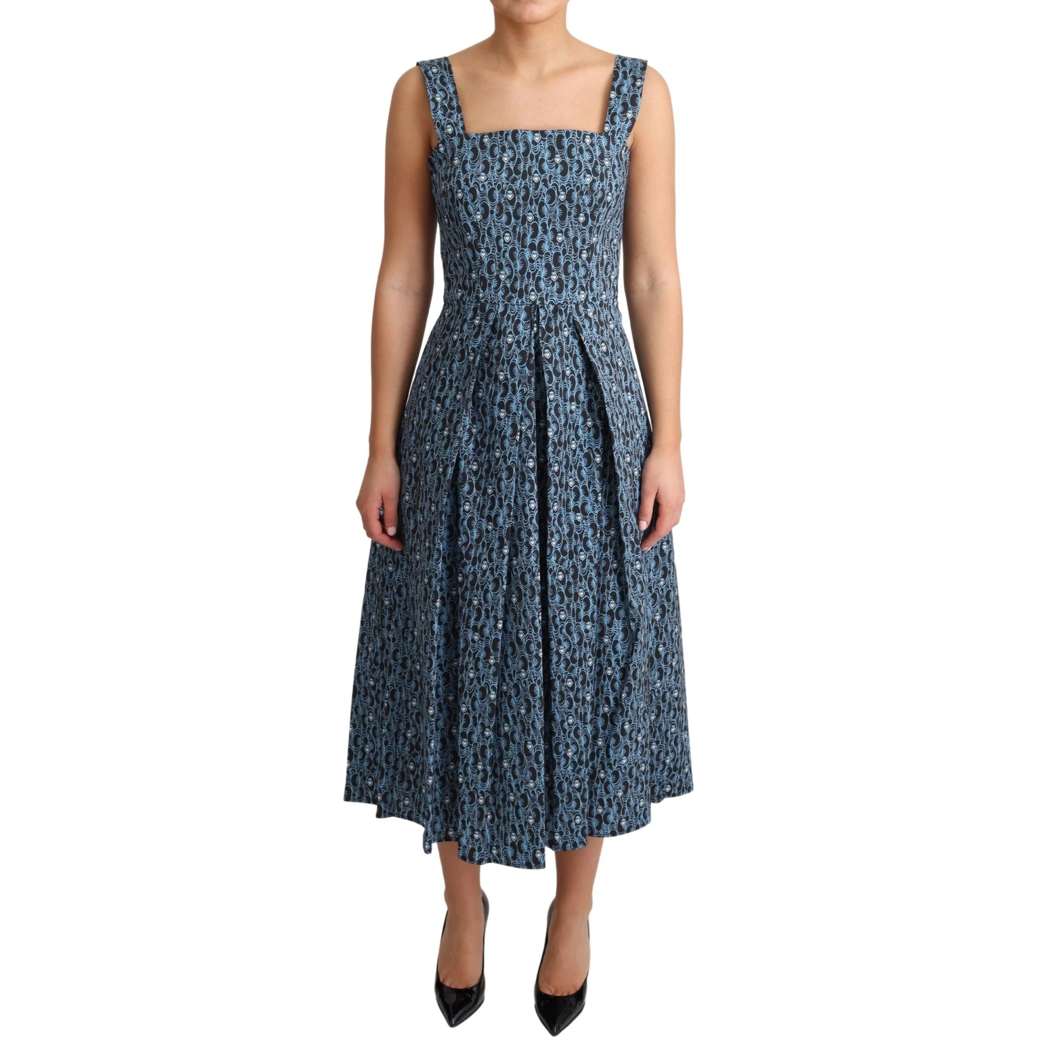 Blue Heart Cotton A-Line Stretch Dress
