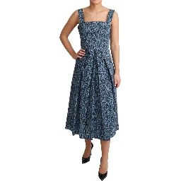 Blue Heart Cotton A-Line Stretch Dress