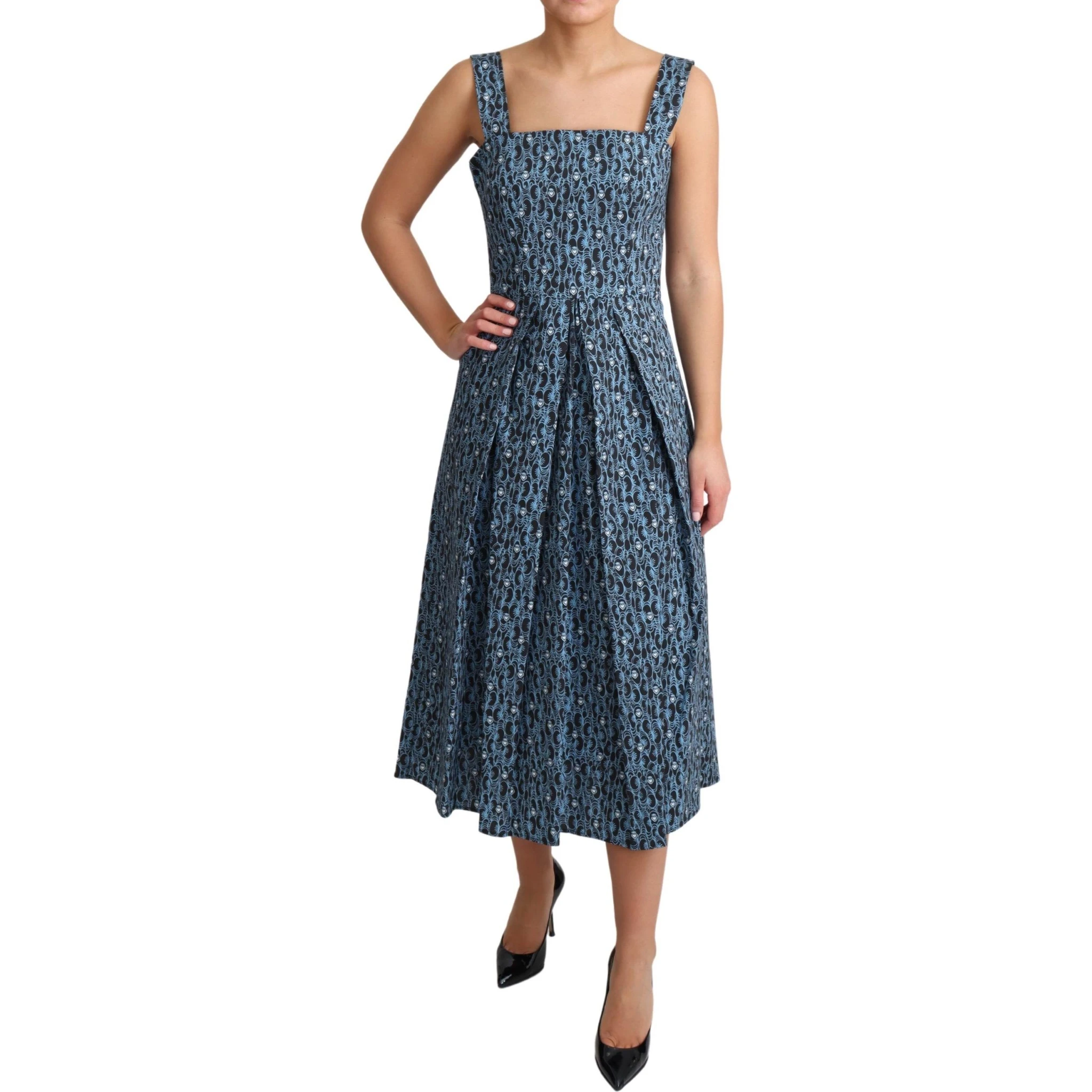 Blue Heart Cotton A-Line Stretch Dress