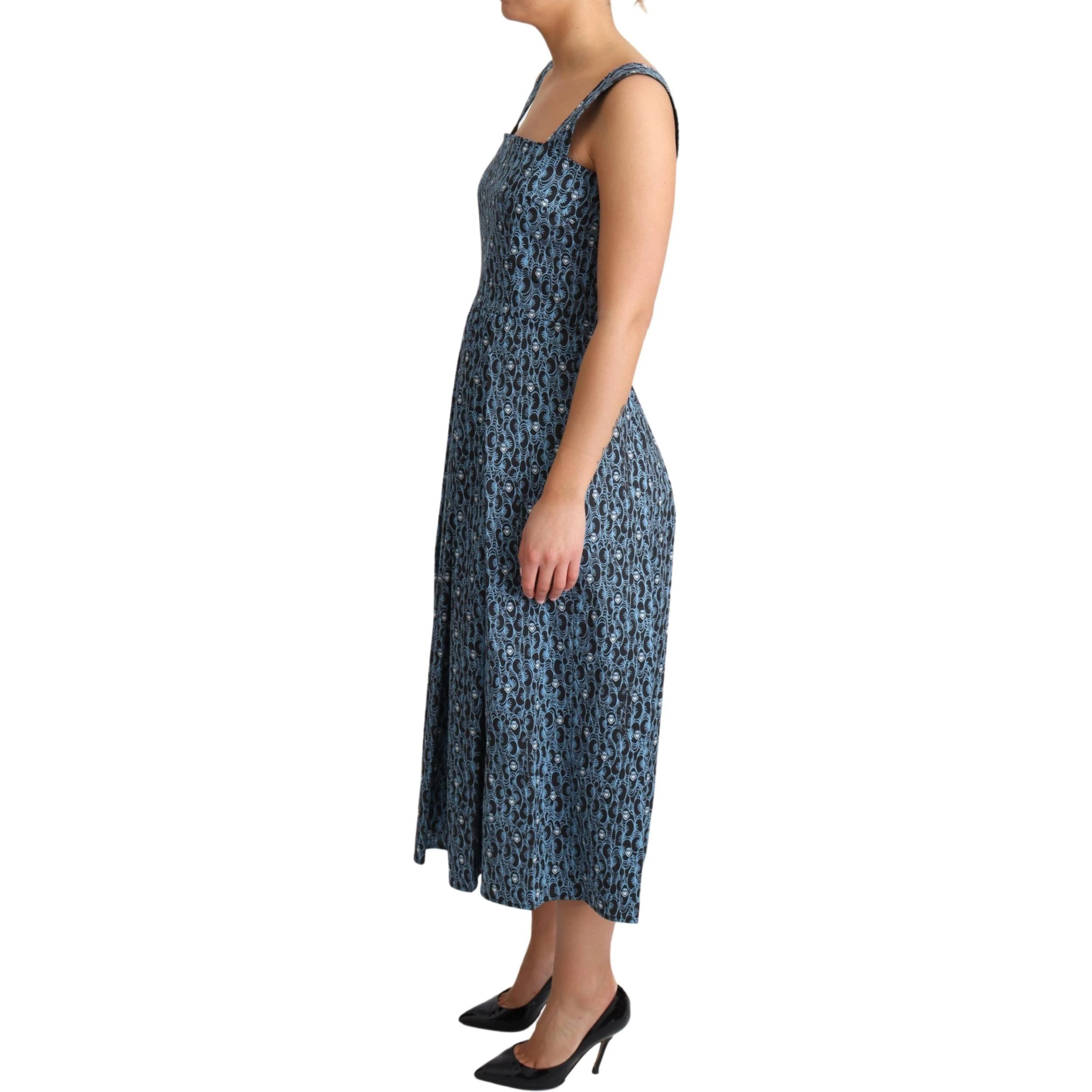 Blue Heart Cotton A-Line Stretch Dress