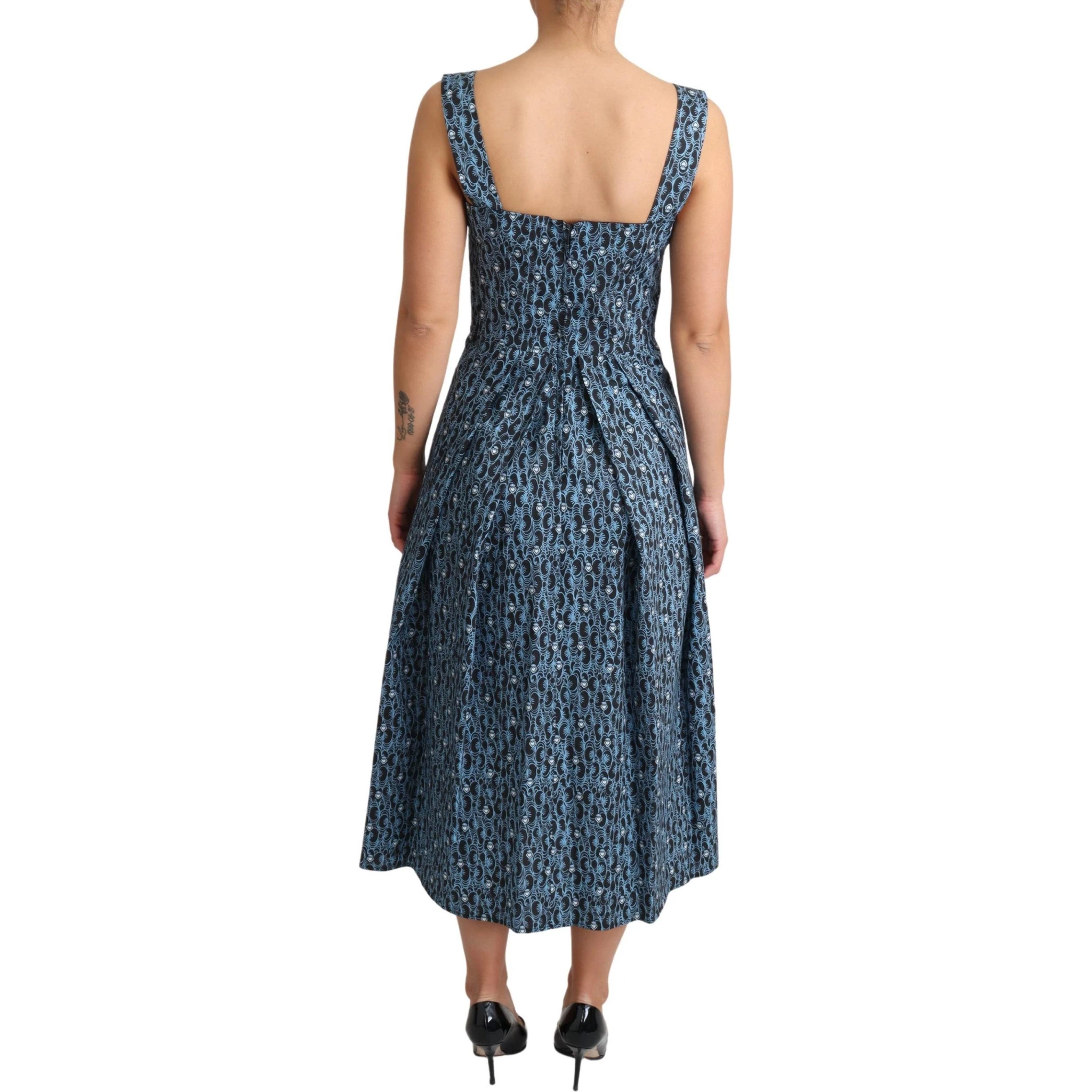 Blue Heart Cotton A-Line Stretch Dress