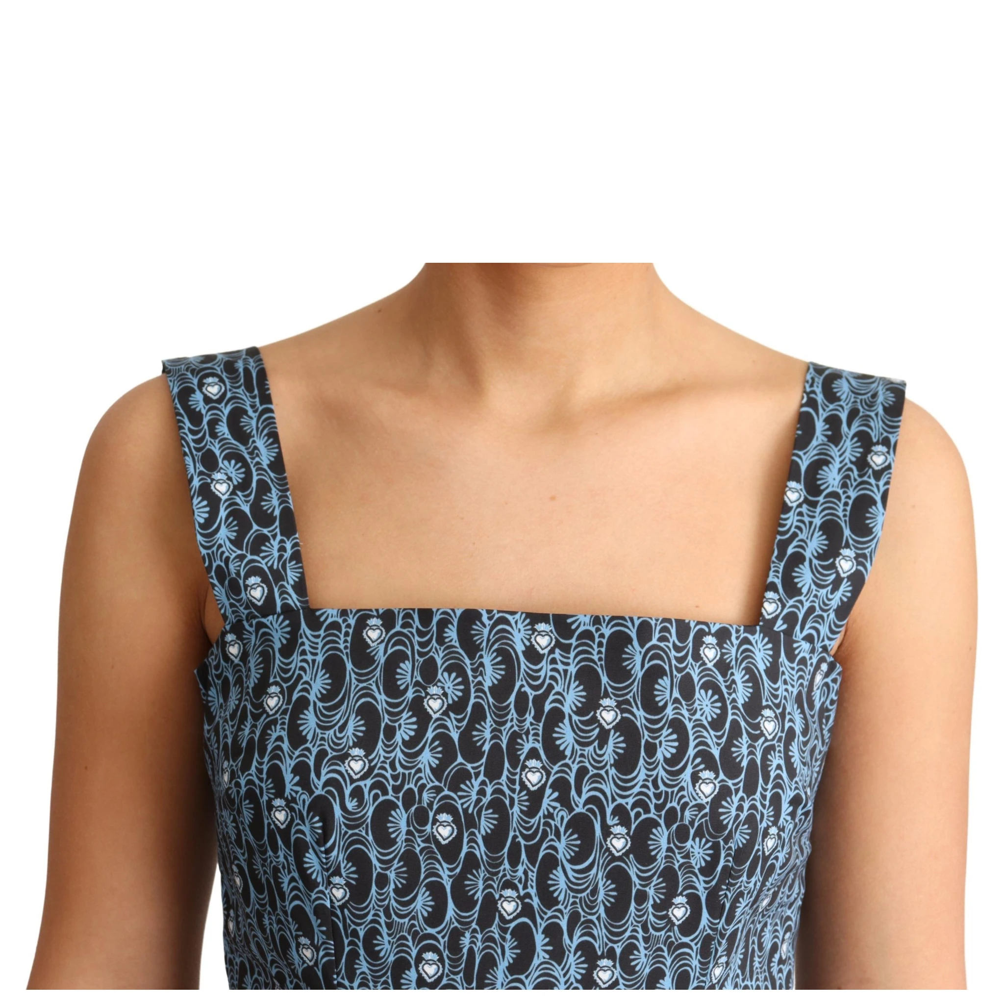 Blue Heart Cotton A-Line Stretch Dress