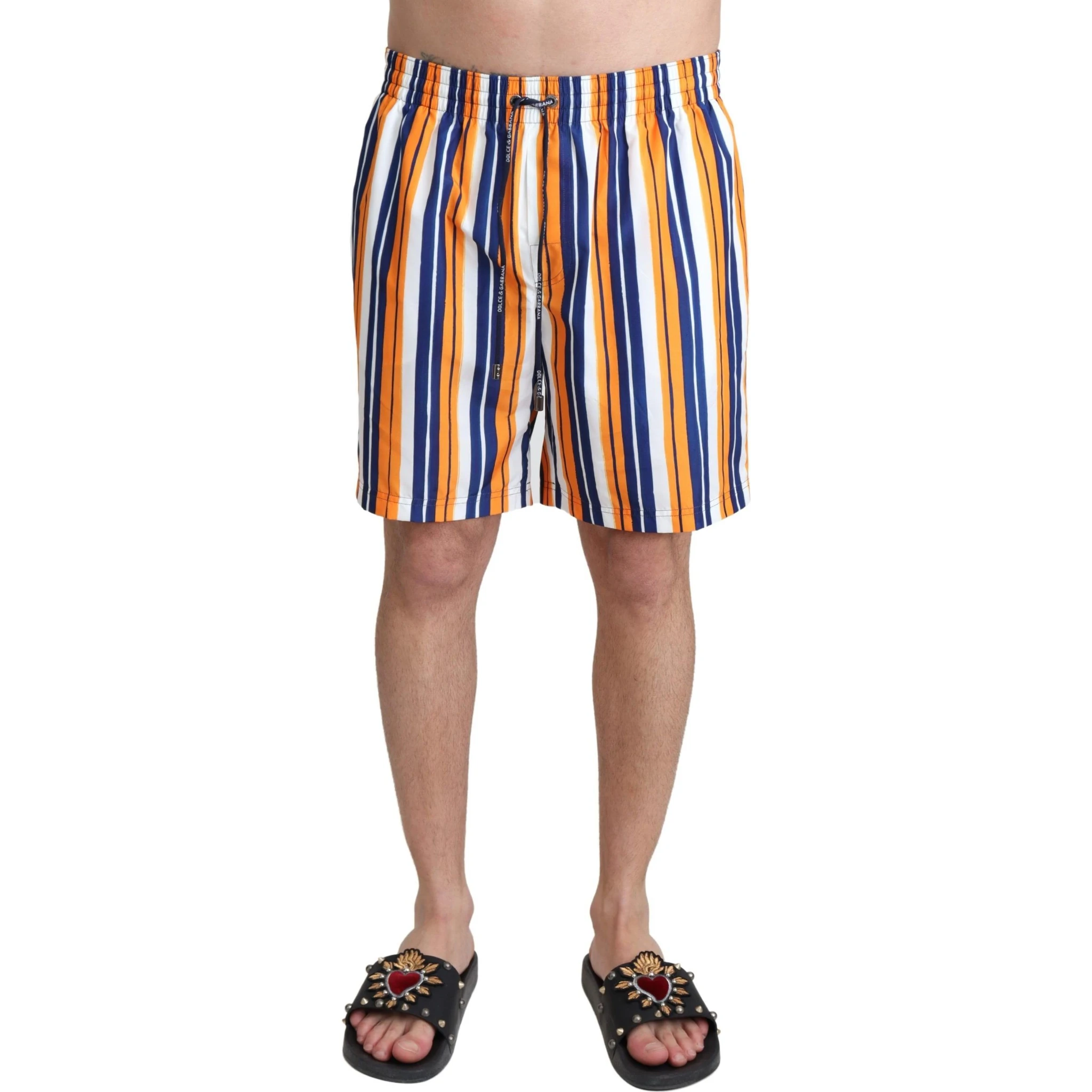 Multicolor Striped Beachwear Swimshorts