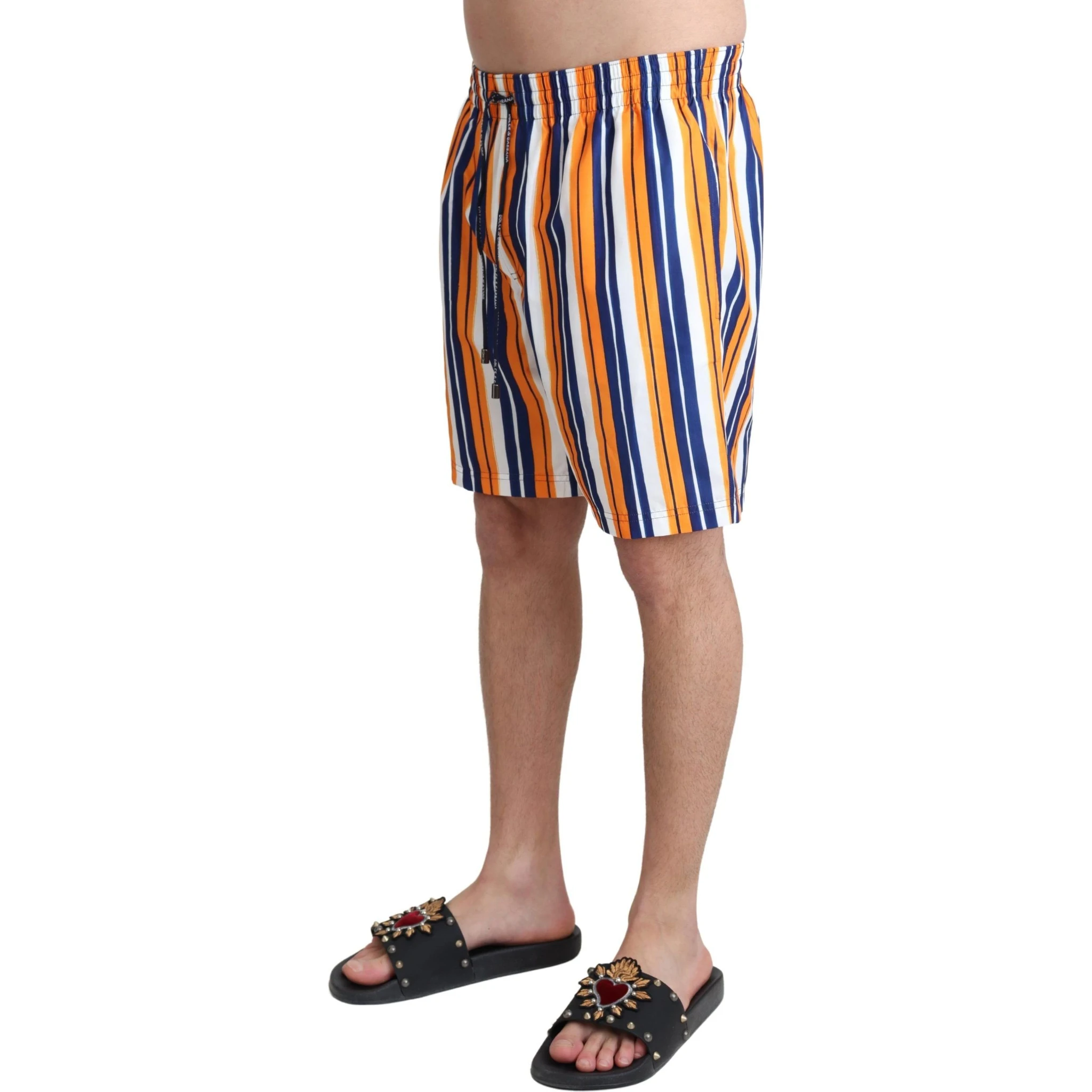 Multicolor Striped Beachwear Swimshorts