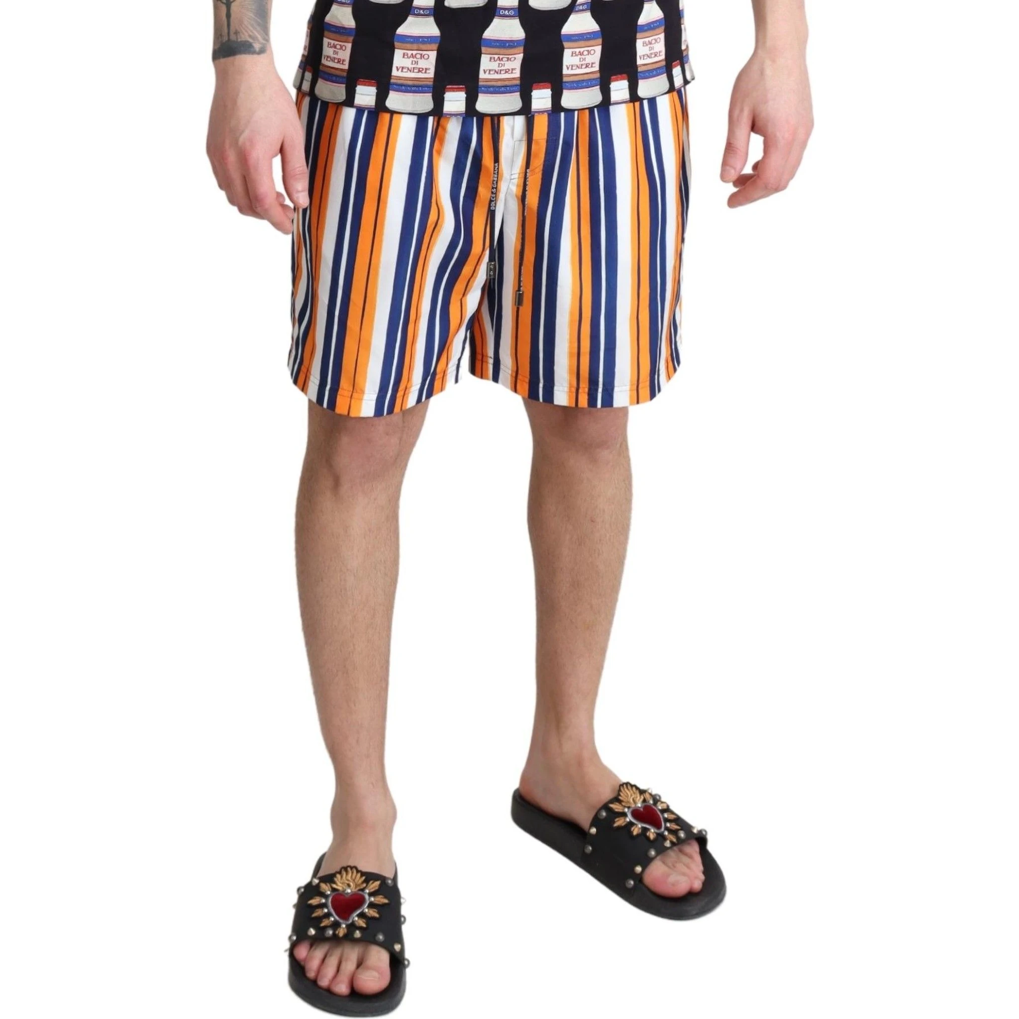 Multicolor Striped Beachwear Swimshorts