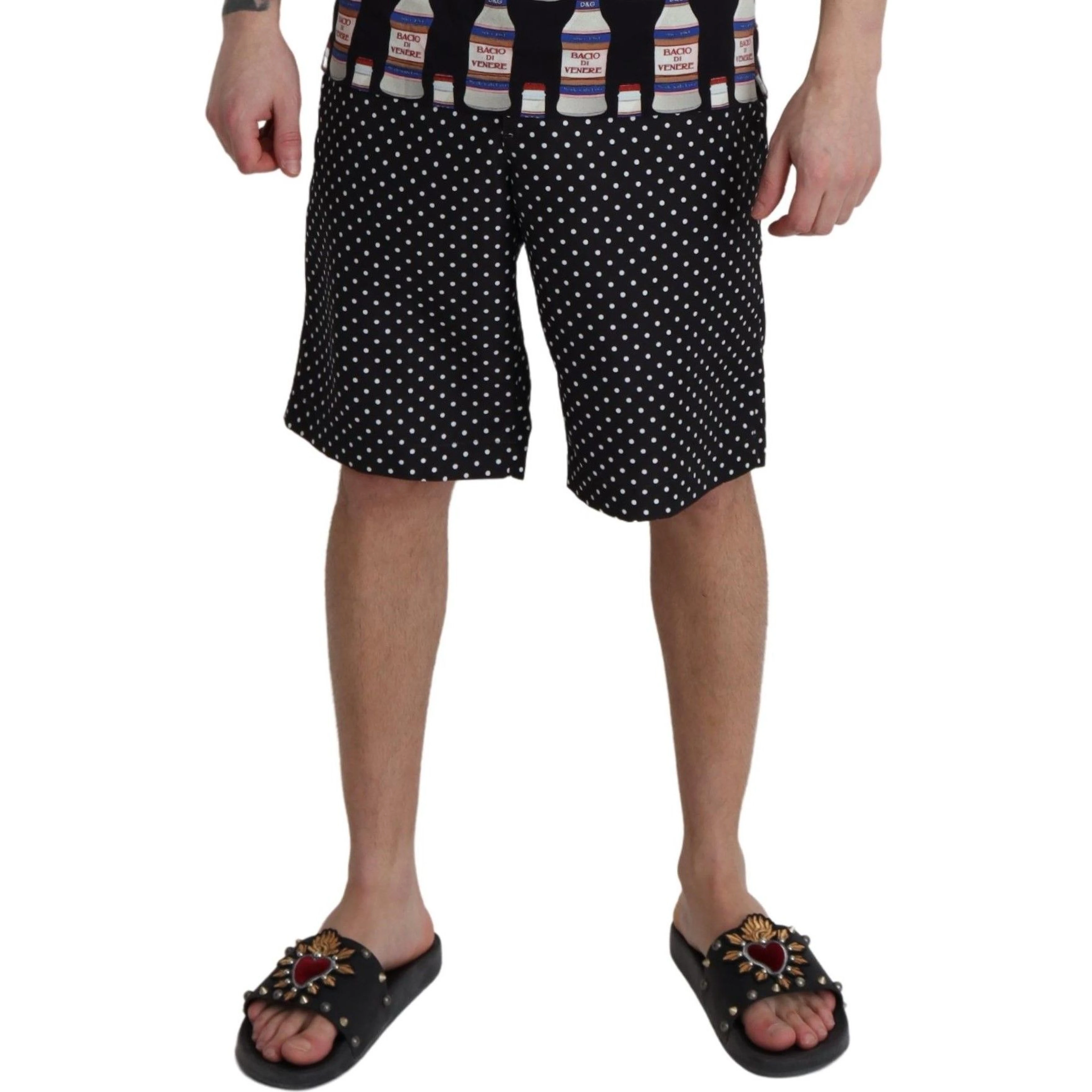 Black Polka Dots Beachwear Shorts Swimwear